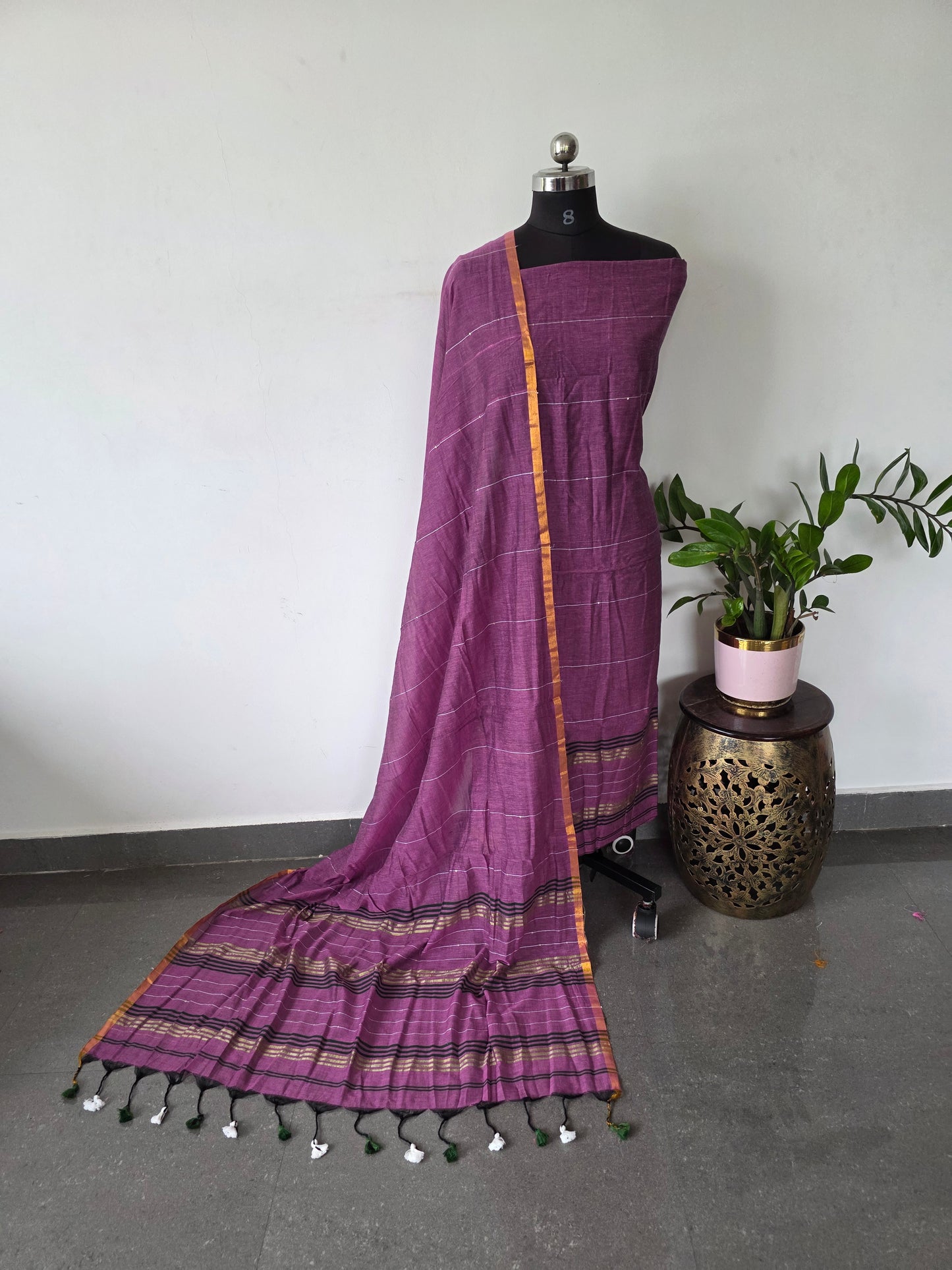 Premium mul khadi sequence work set - MUL268