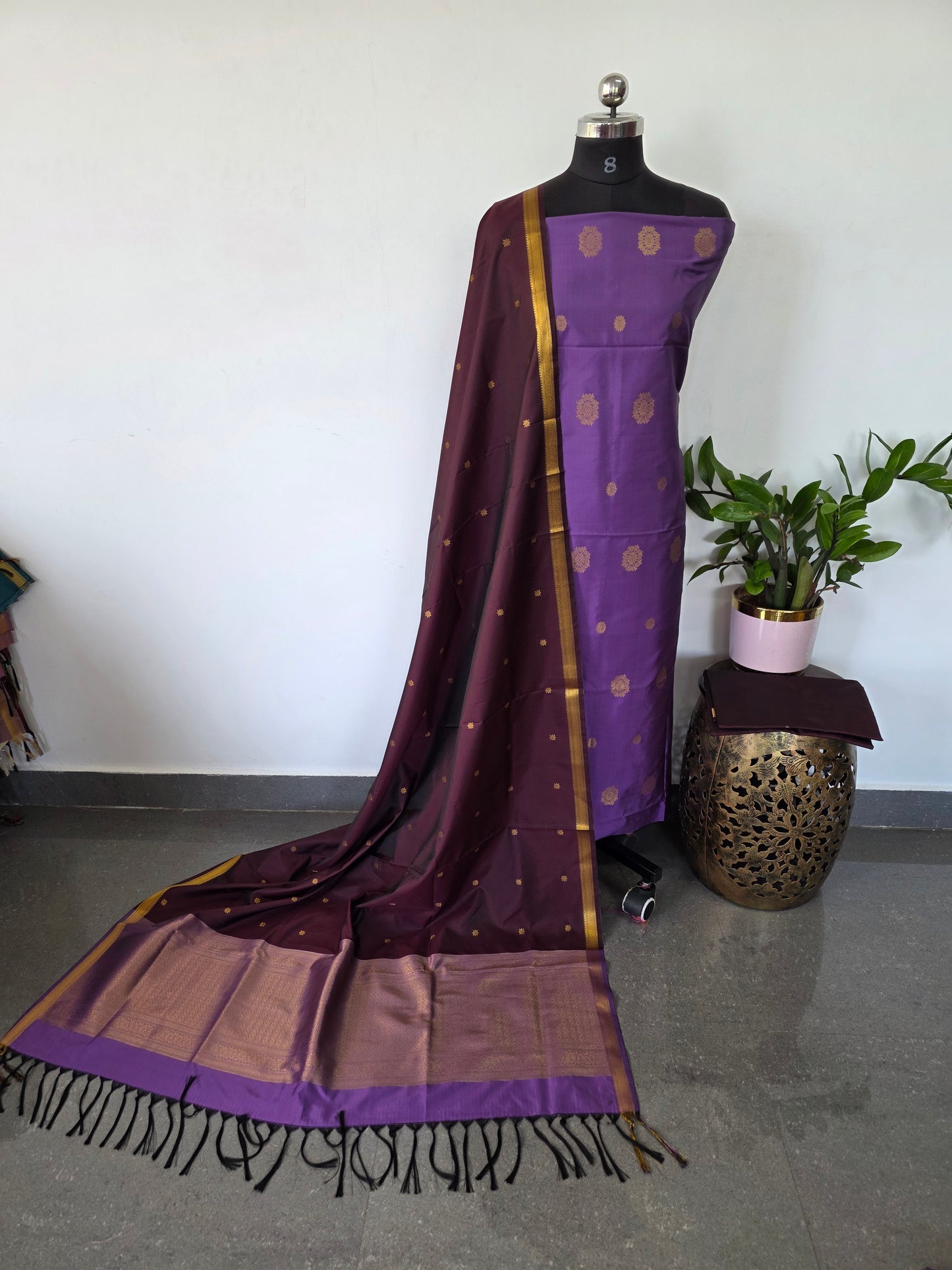 Kanchivaram semi softsilk salwar set - KS35