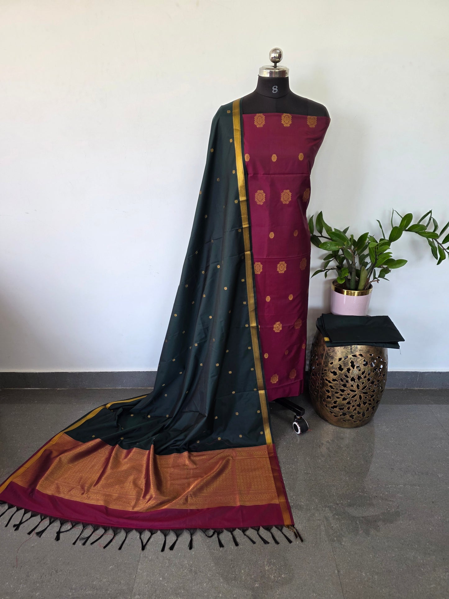 Kanchivaram semi softsilk salwar set - KS39