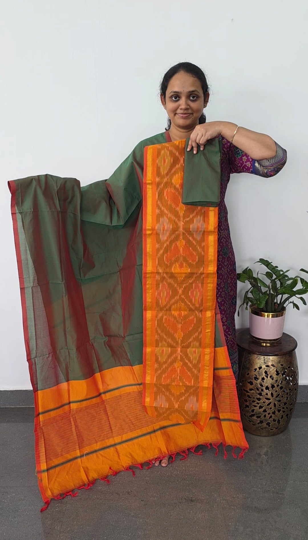 Pochampally sico set with ikkat damn - SD520