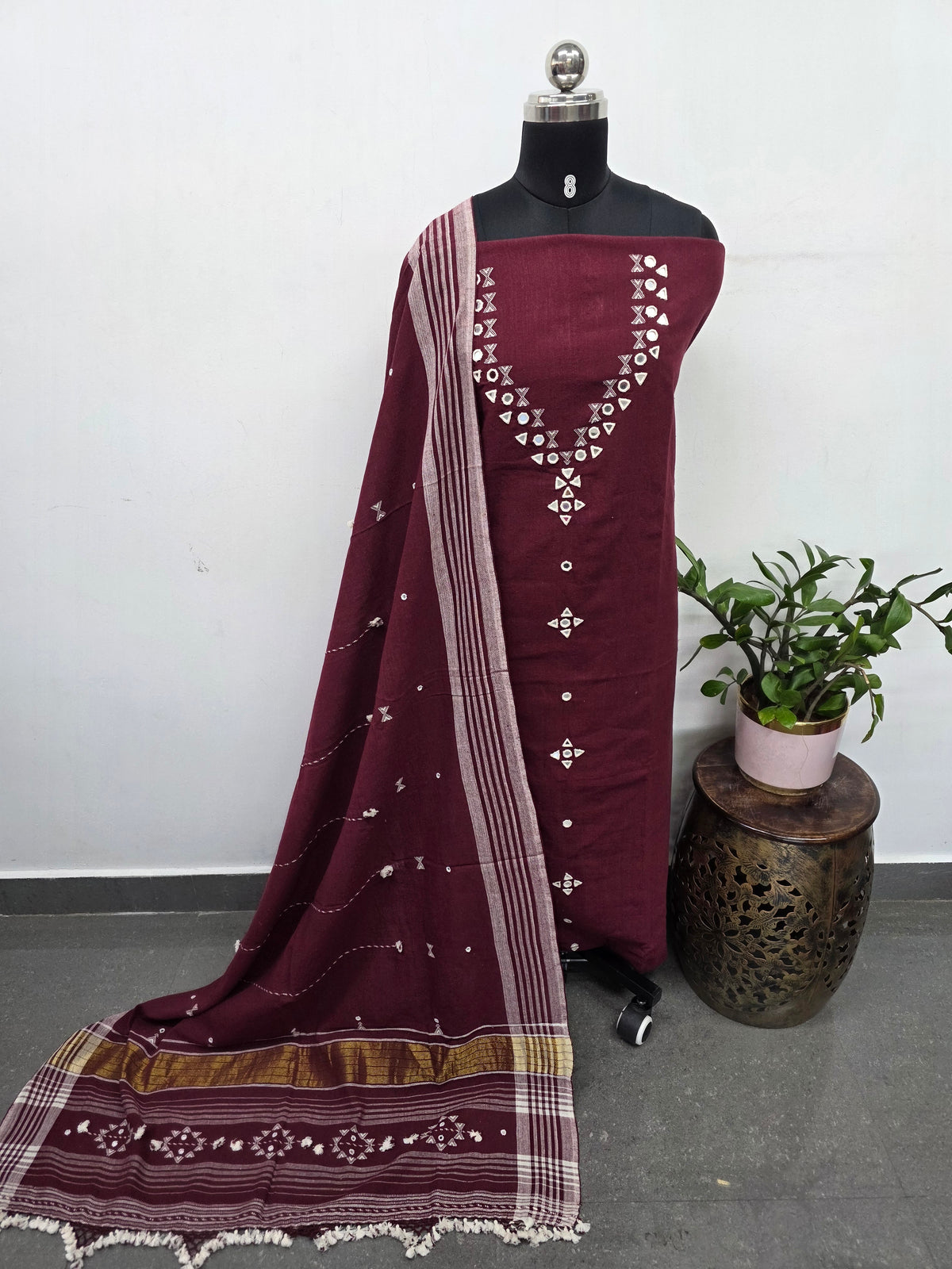 Kala cotton Handloom bhujodi cotton suit -HZ301