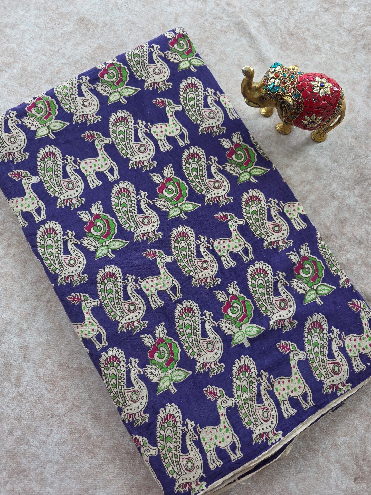 Pure kalamkari cotton running material (1 meter)- KM30