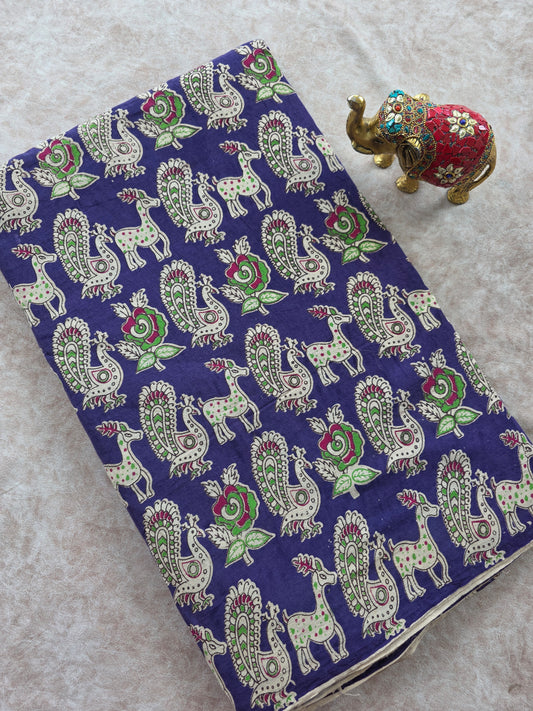 Pure kalamkari cotton running material (1 meter)- KM30