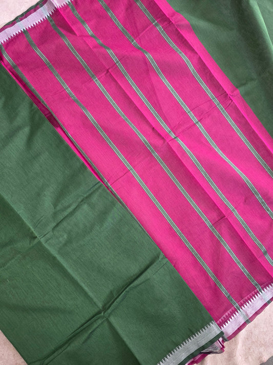 South cotton saree with metallic border - MAA182