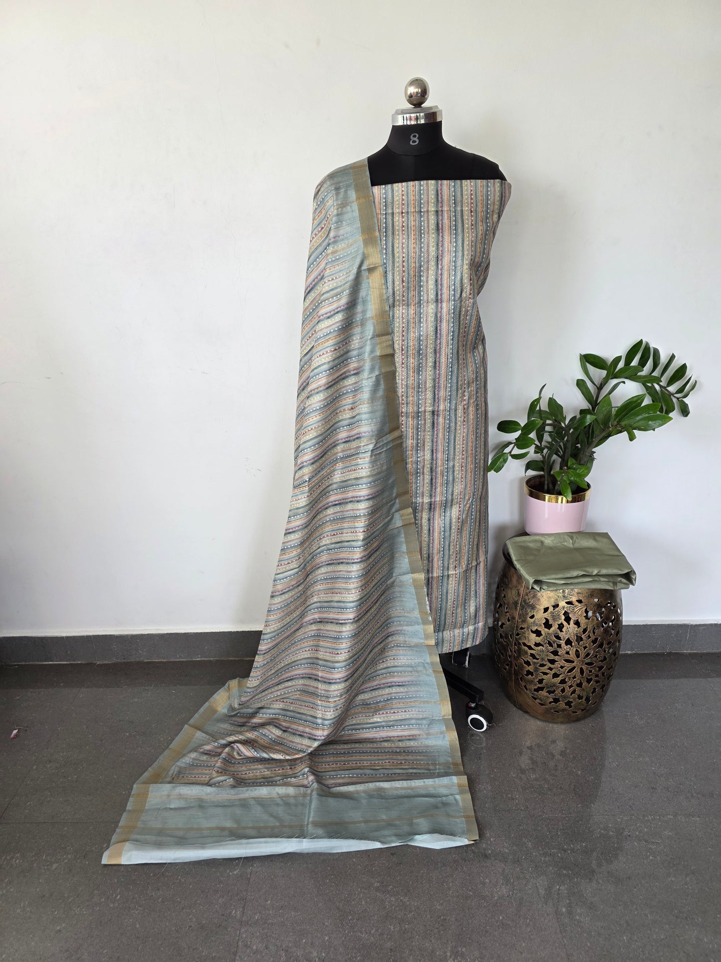 Fancy tussar silk set - CLA408