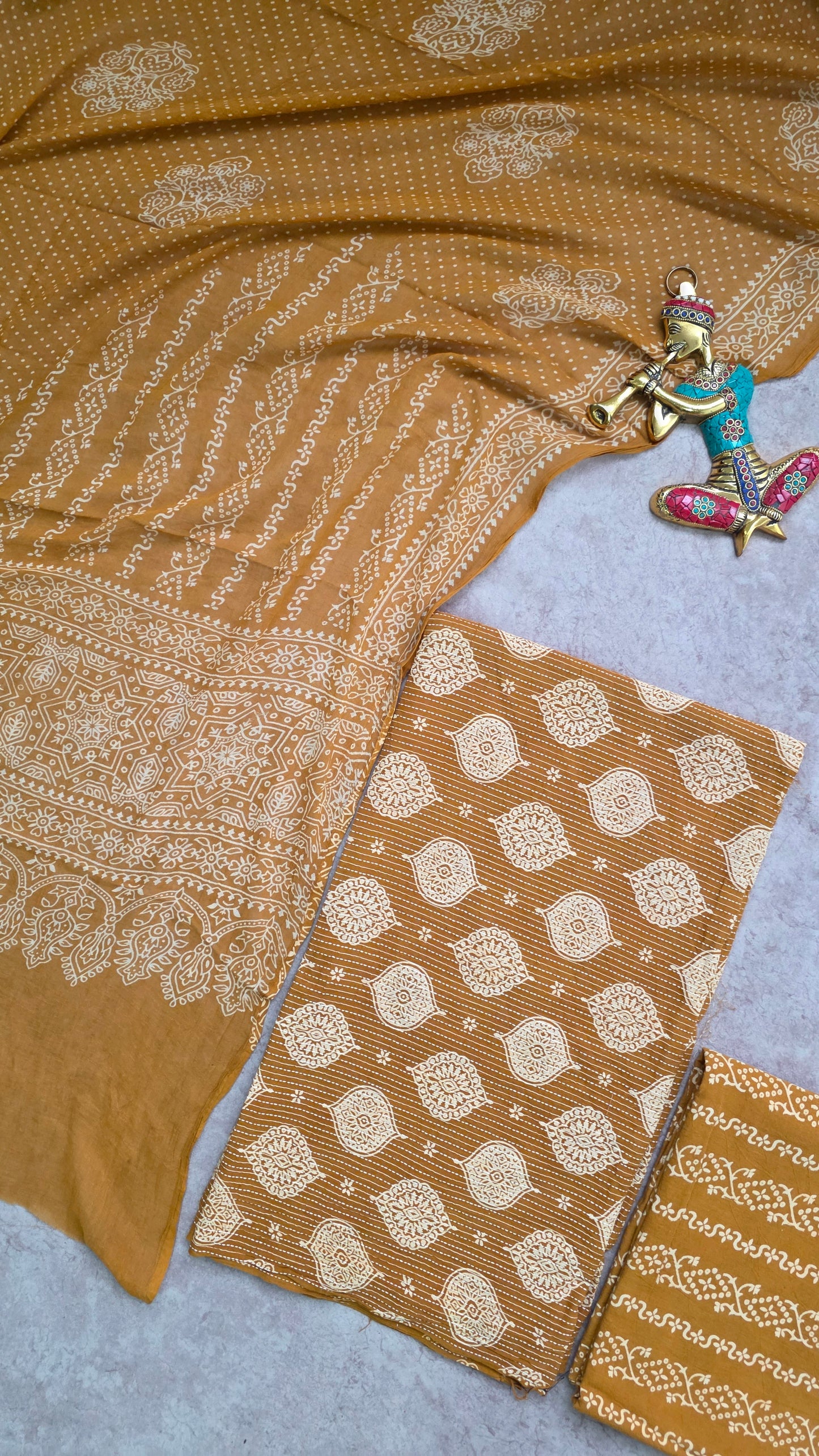 Heavy kantha Ajrakh cotton set - VC105