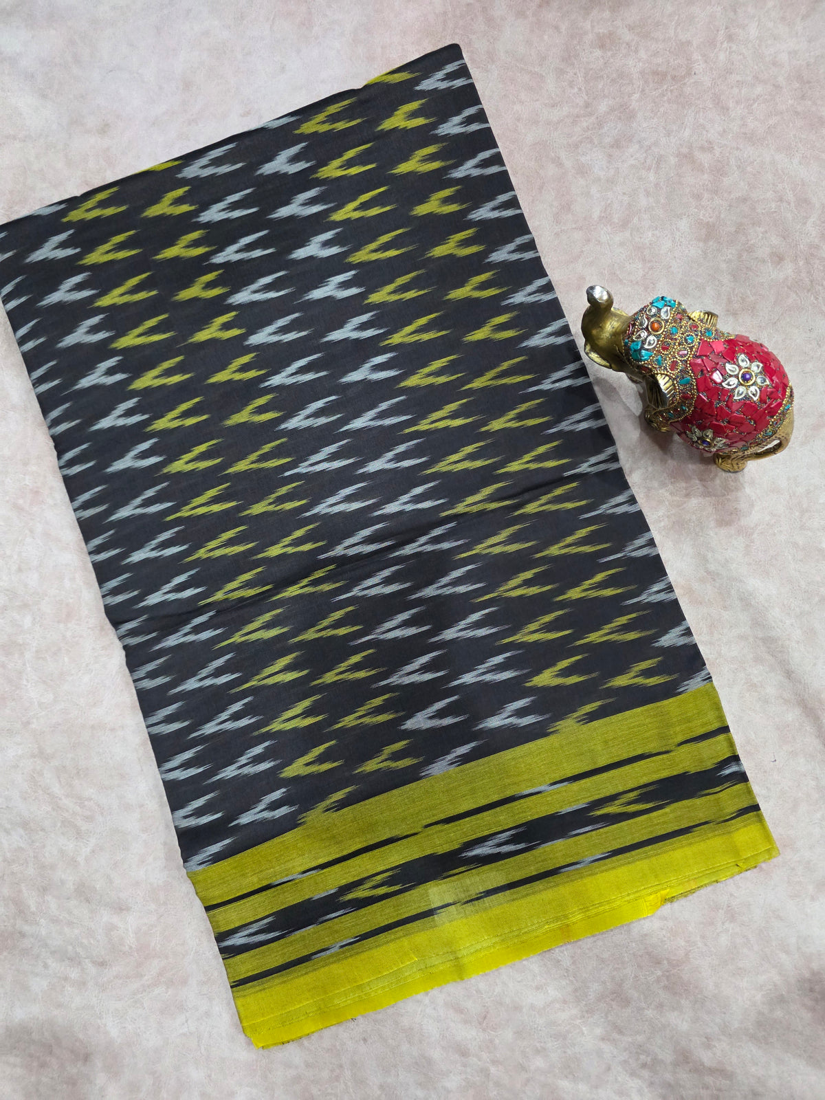 Mercerised warp ikkat saree - WW263