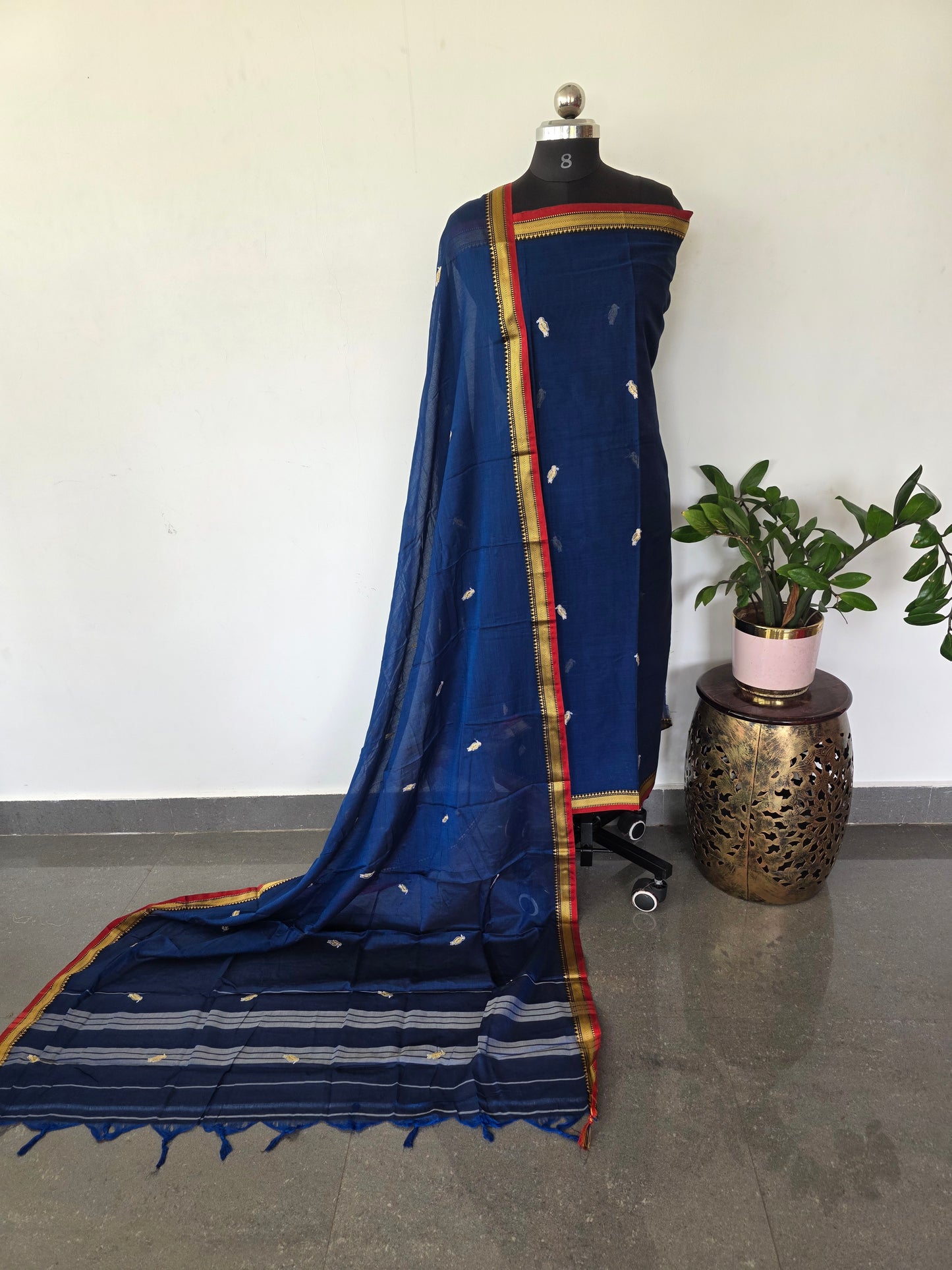 Vanamala Parrrot Embroidery Narayanapet salwar set (4.5 mtrs) - Na459
