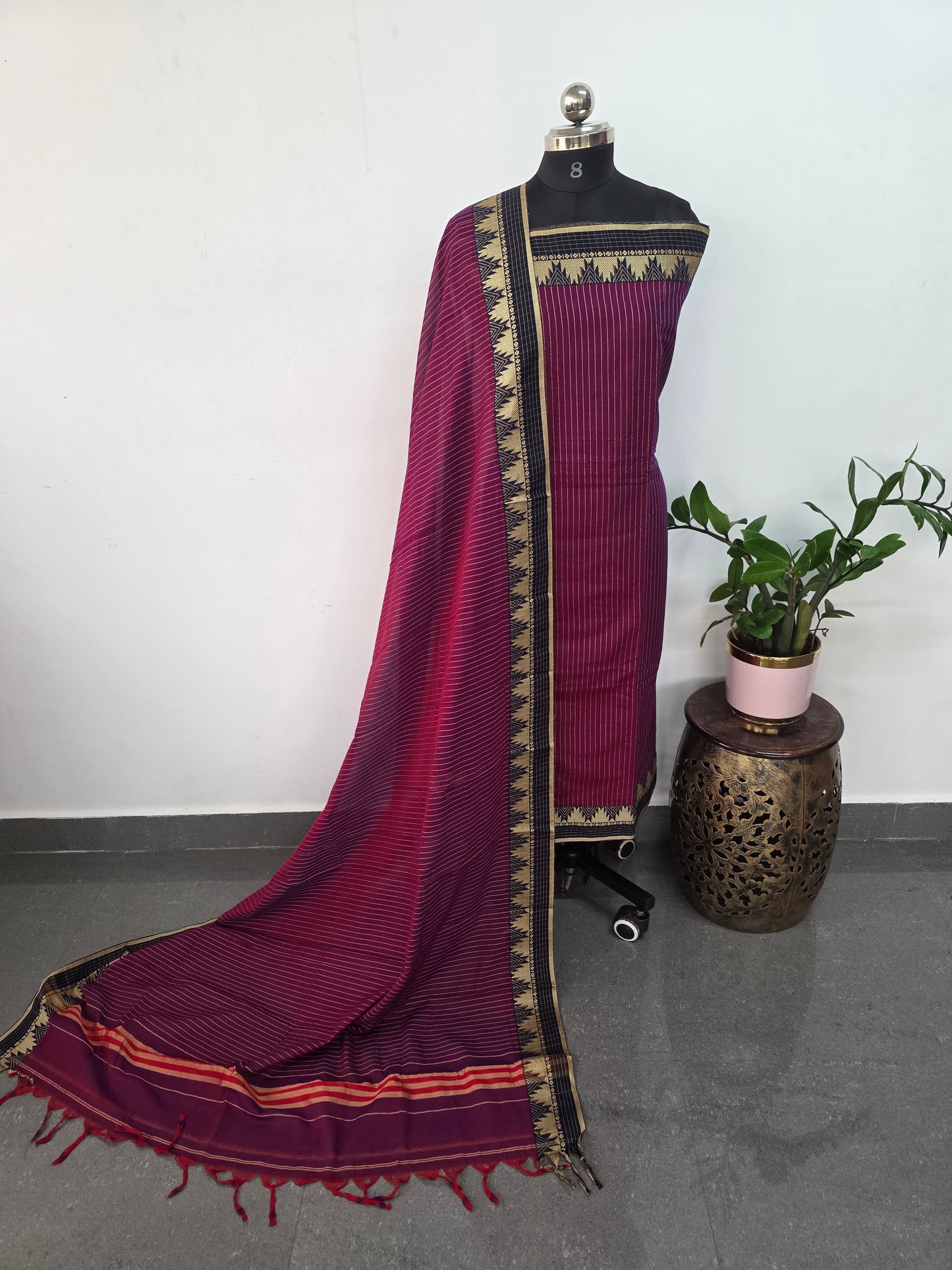 Mercerised stripes narayanapet salwar set (4.5 meters)-Na518