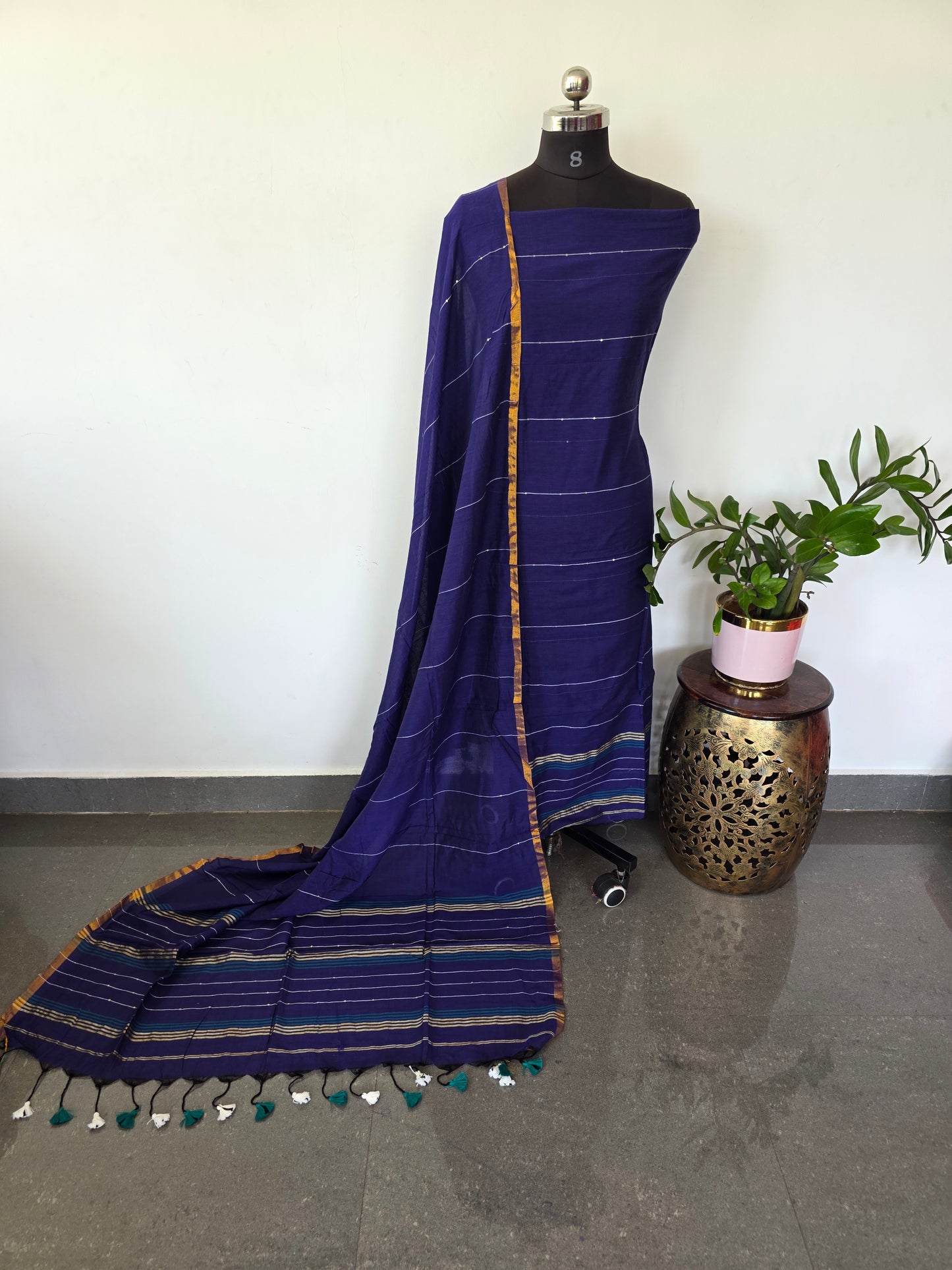 Premium mul khadi sequence work set - MUL334