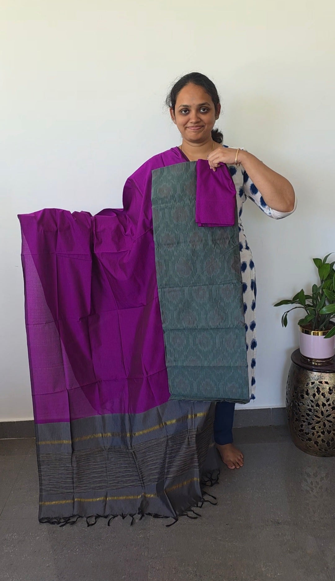 Pochampally full ikkat sico set - SZ255