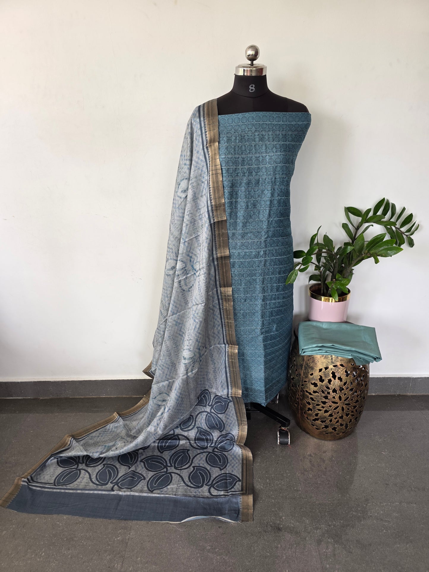 Fancy tussar silk set - CLA420