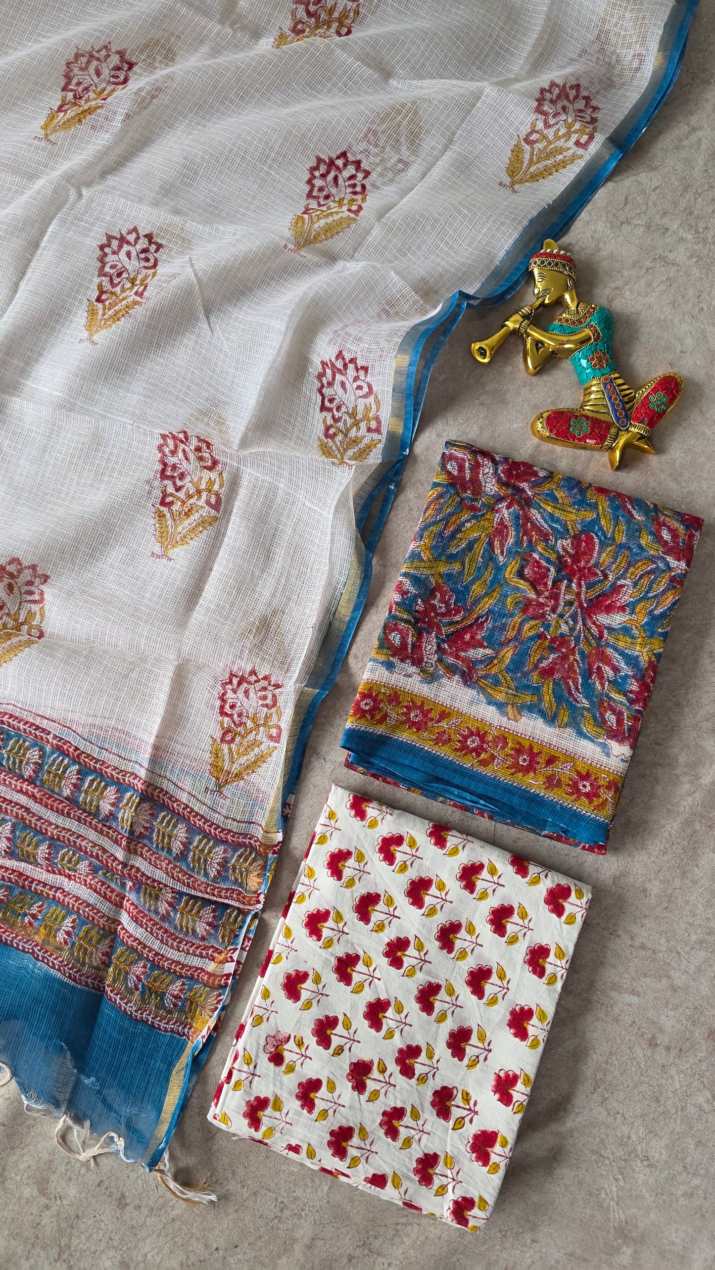 Handblock Jaipuri Kota doria set - JA718