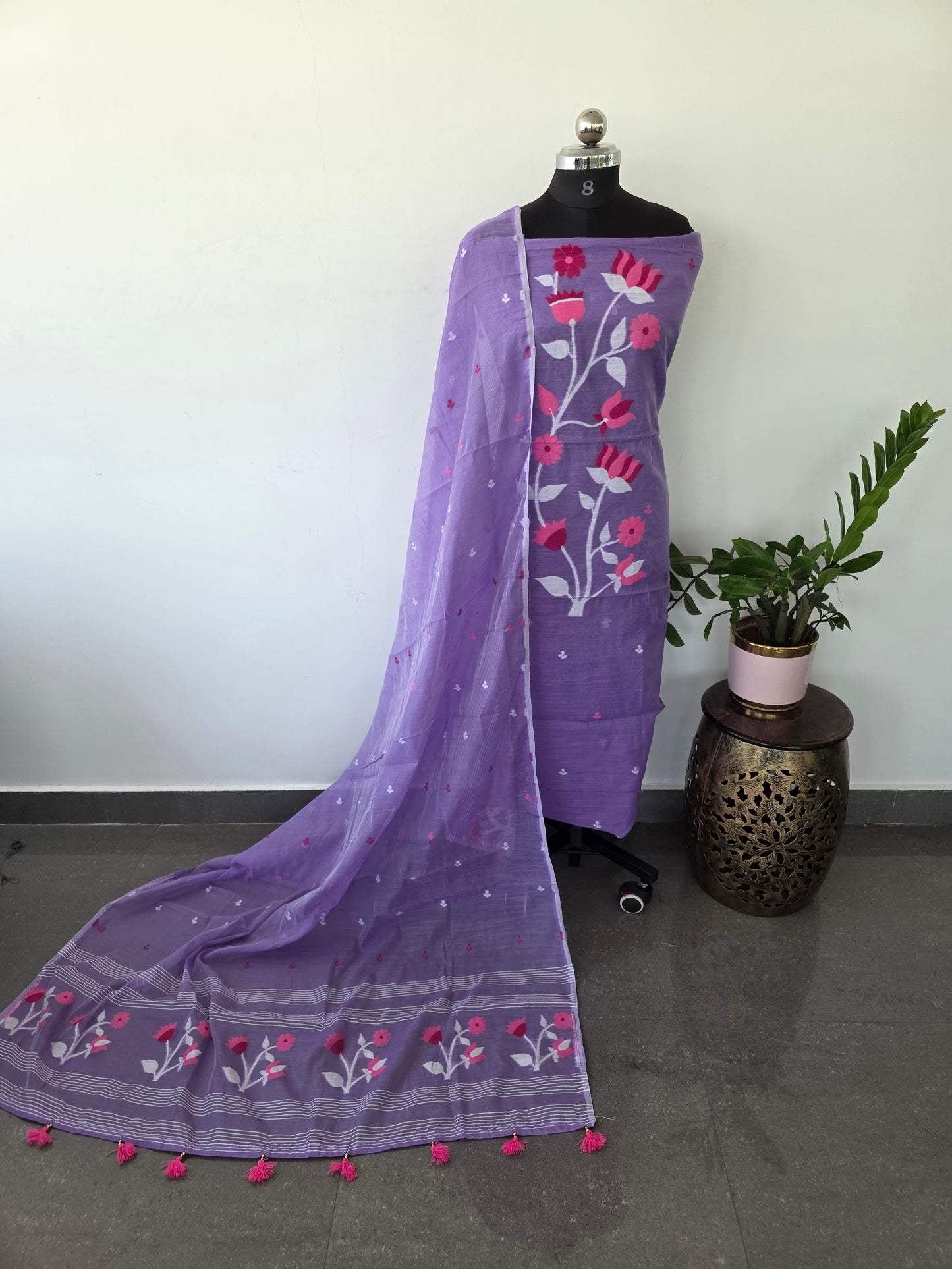 Premium Silk cotton jamdhani set - AV269