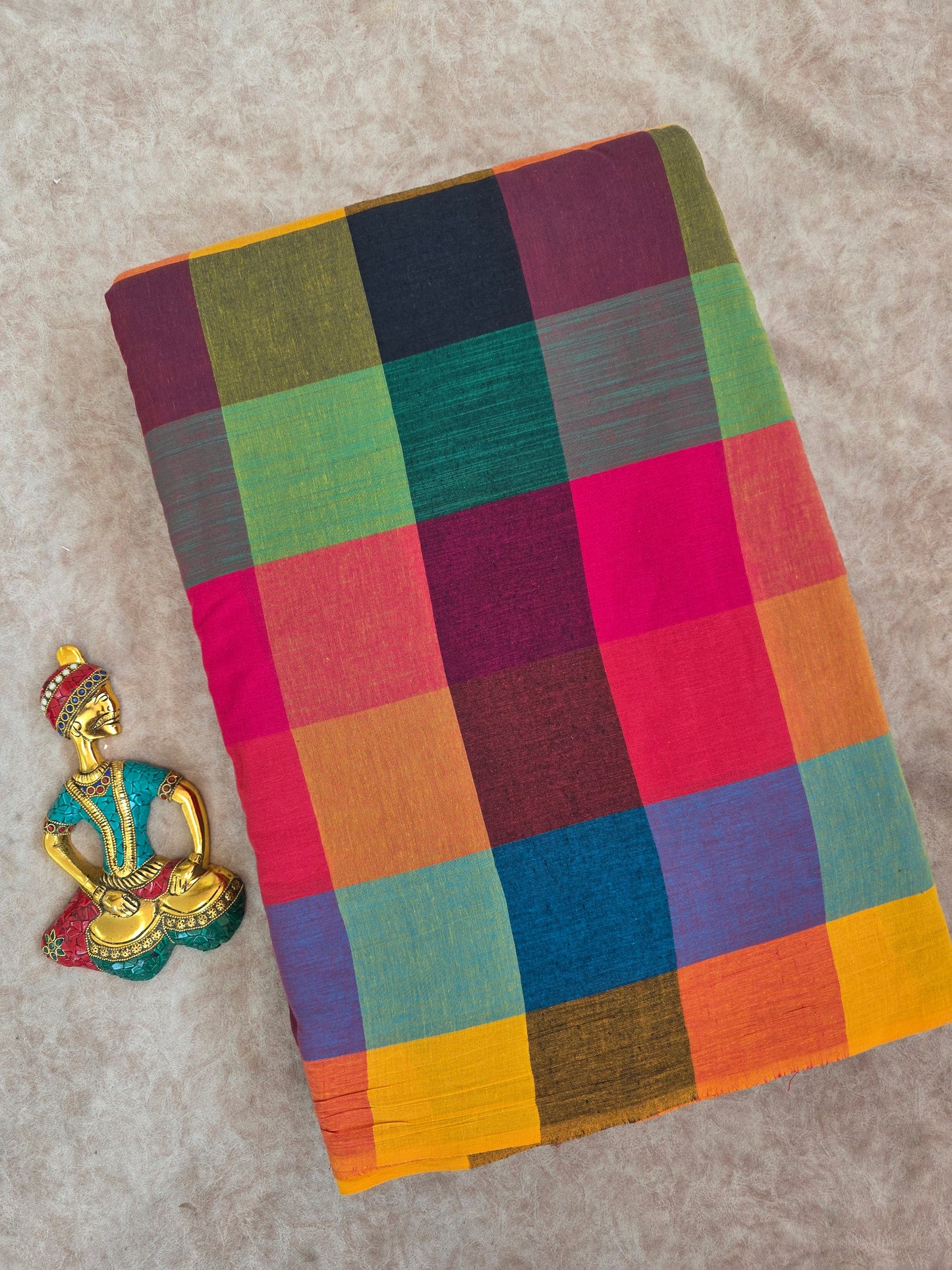 Madras kattam prewashed running material ( 0.5 mtrs ) (4 inches*4 inches) - MD57