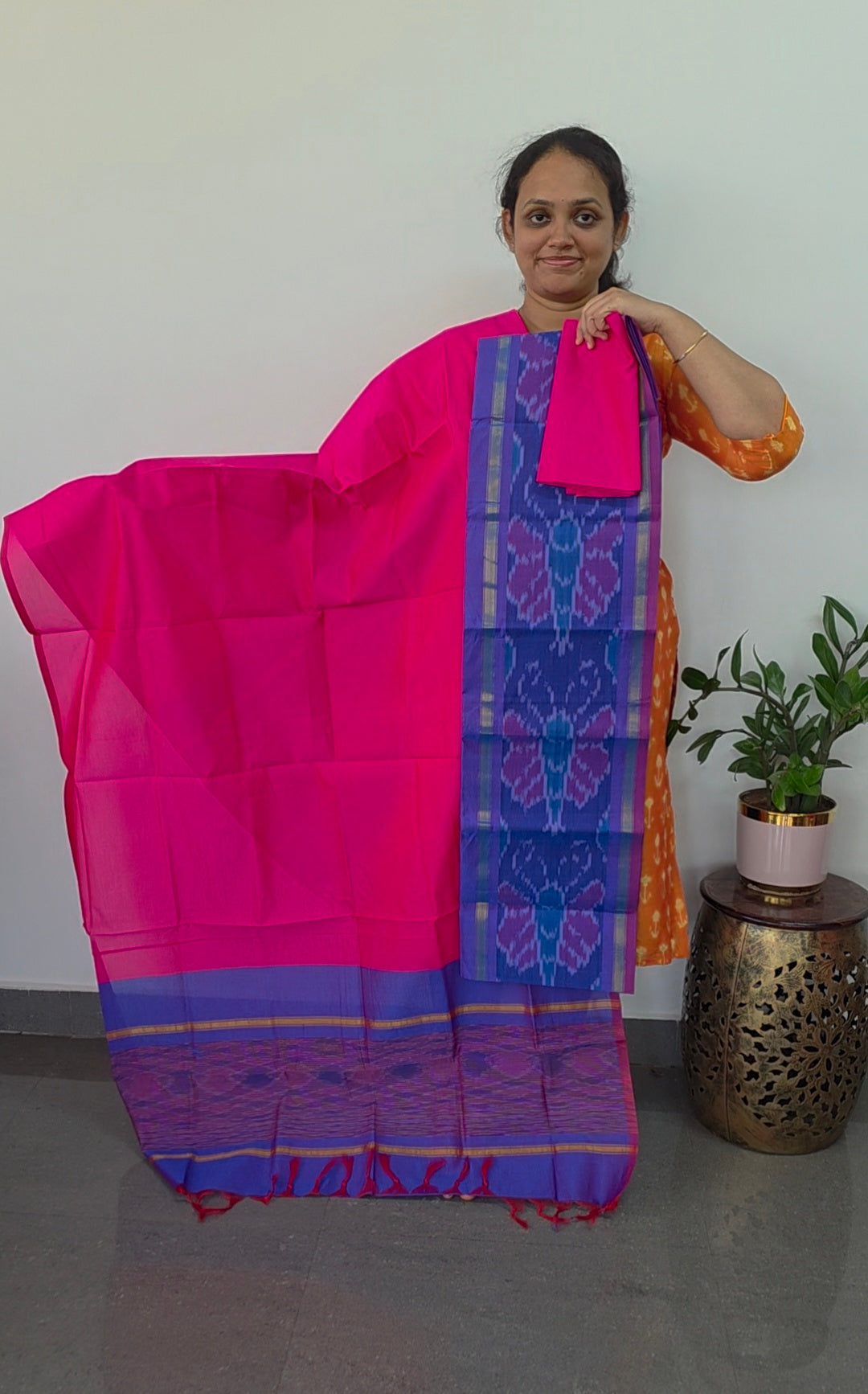 Pochampally sico set with ikkat damn- SZ292