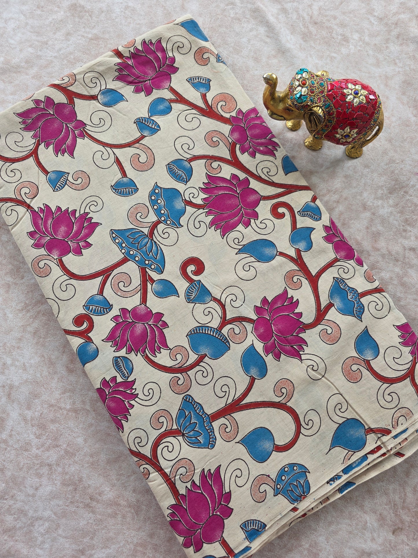 Pure kalamkari cotton running material (1 meter)- KM35