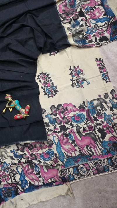 Penkalamkari- inspired kalamkari cotton set - RV146