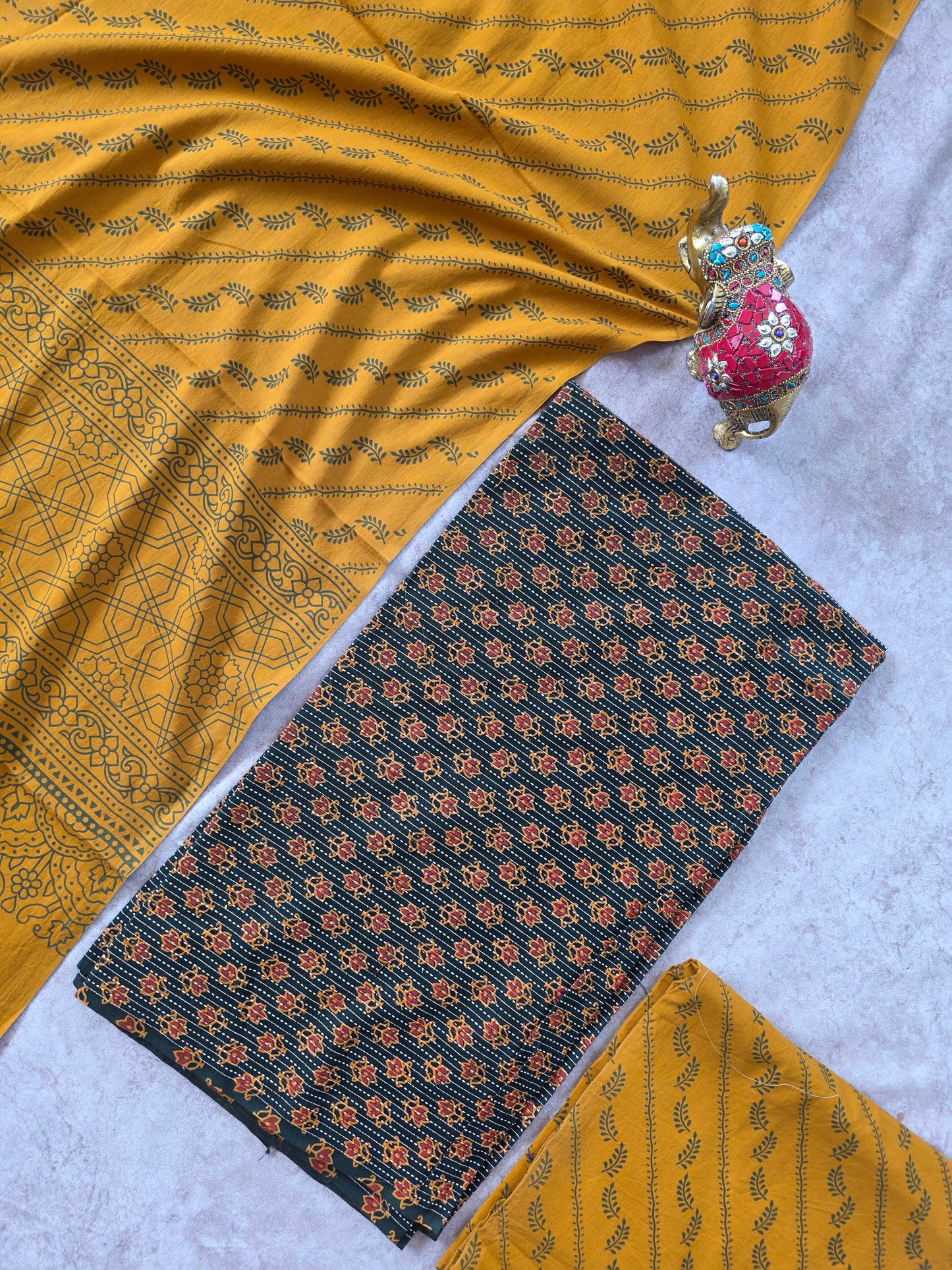 Heavy kantha Ajrakh cotton set - VC88