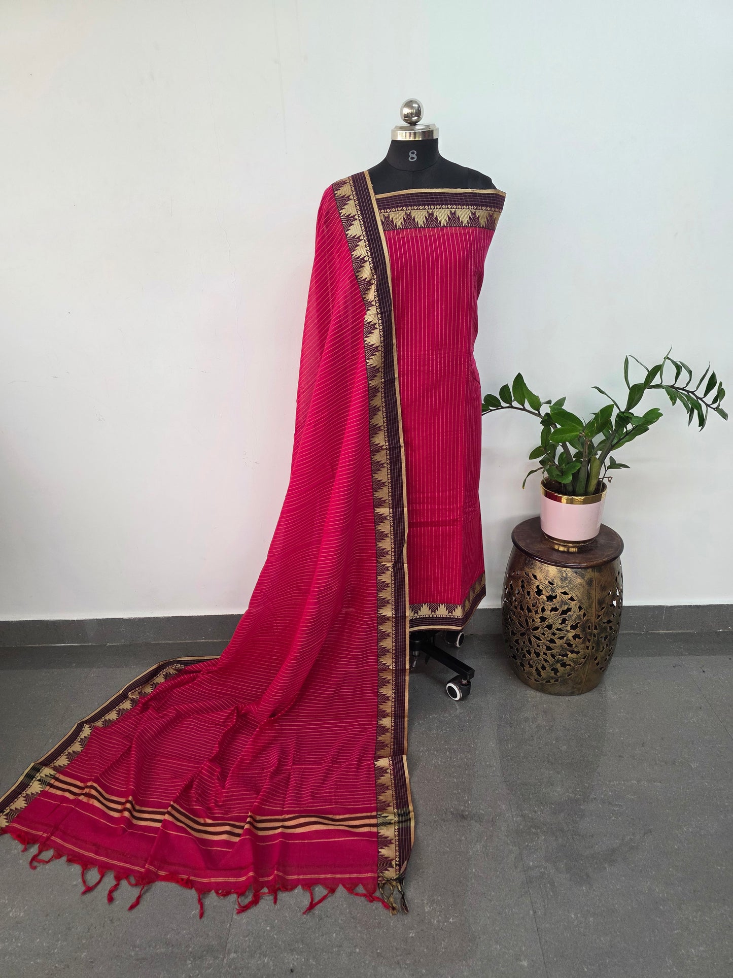 Mercerised stripes narayanapet salwar set (4.5 meters)-Na515