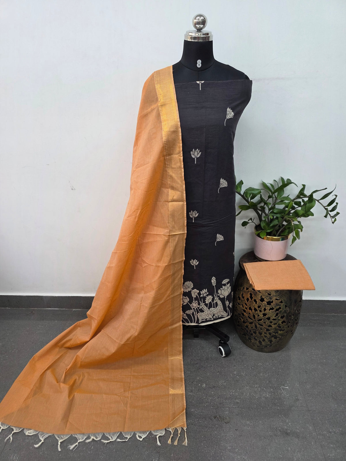 Kalamakari nizam border cotton set-AK553