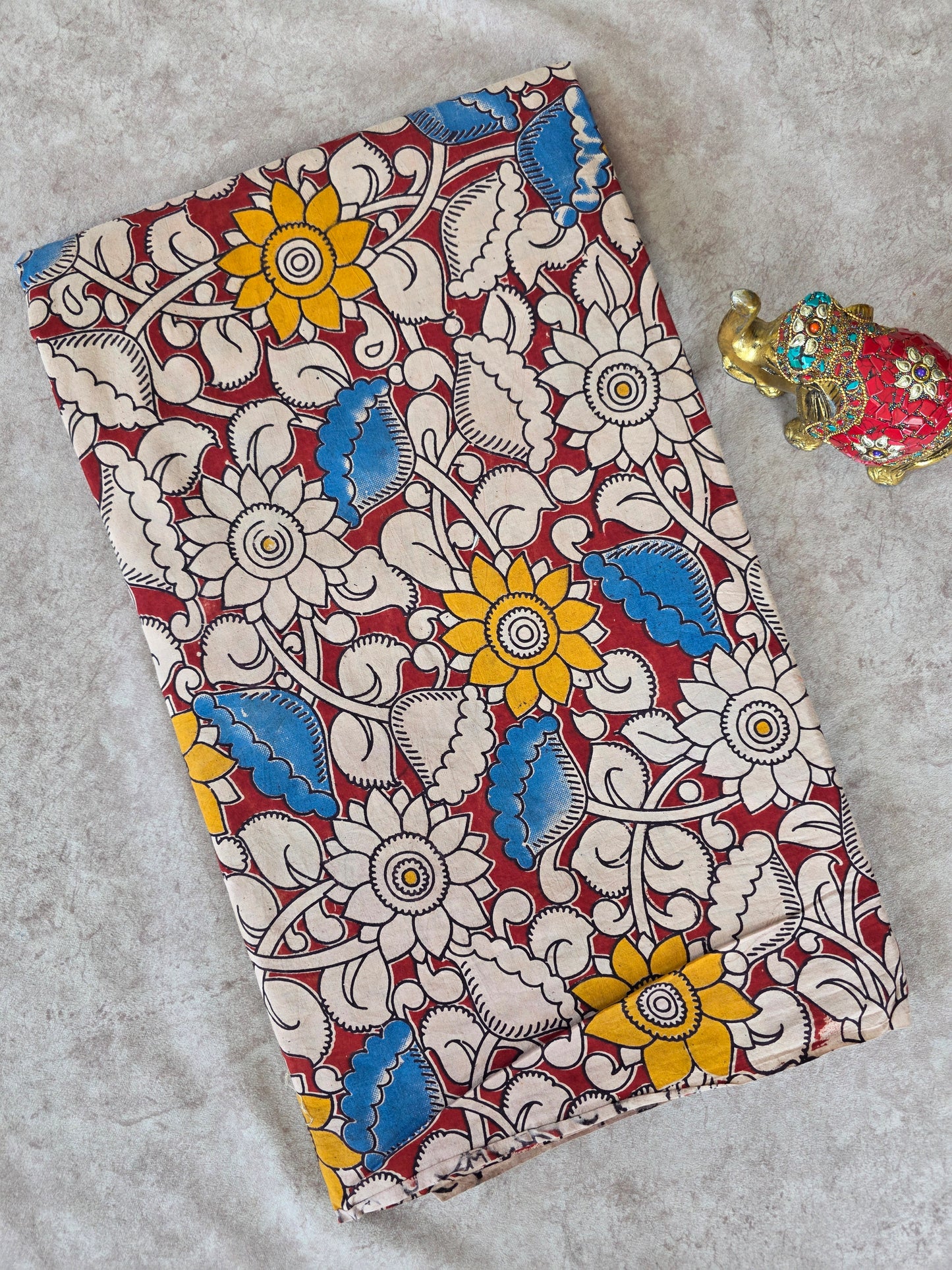 Pure kalamkari cotton running material (0.5mtr)- AK210