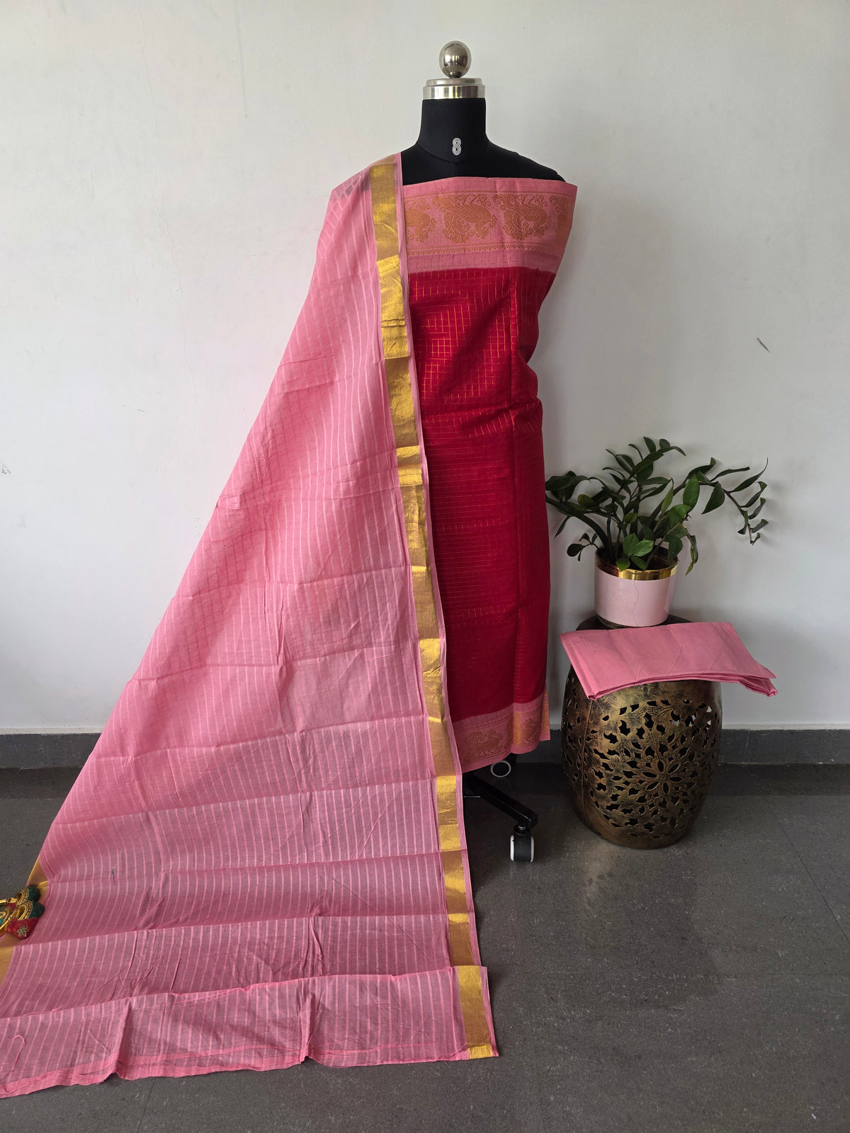 Madurai sungudi zari kattam salwar set -MS133