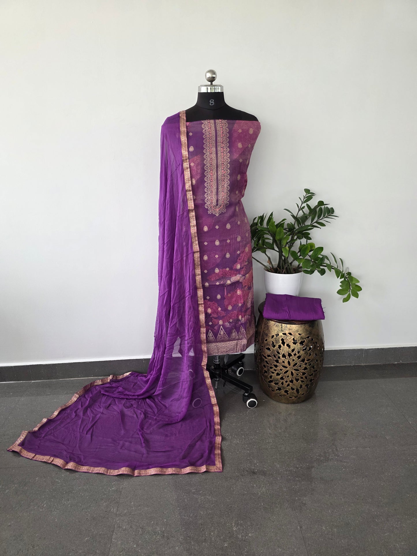 Premium viscose shimmer silk set - VS1