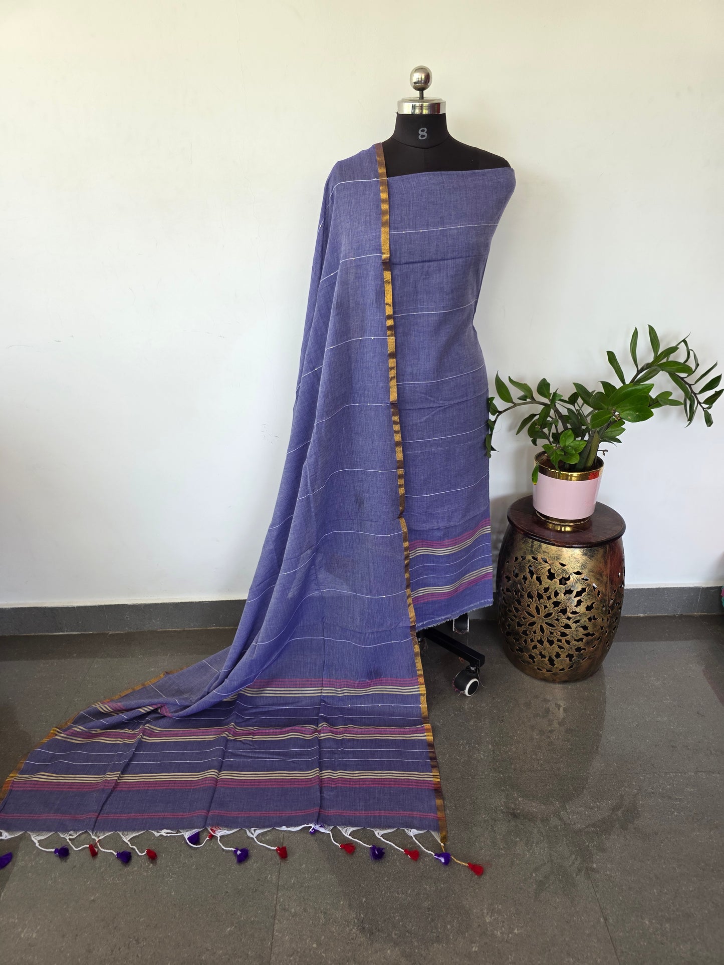 Premium mul khadi sequence work set - MUL338
