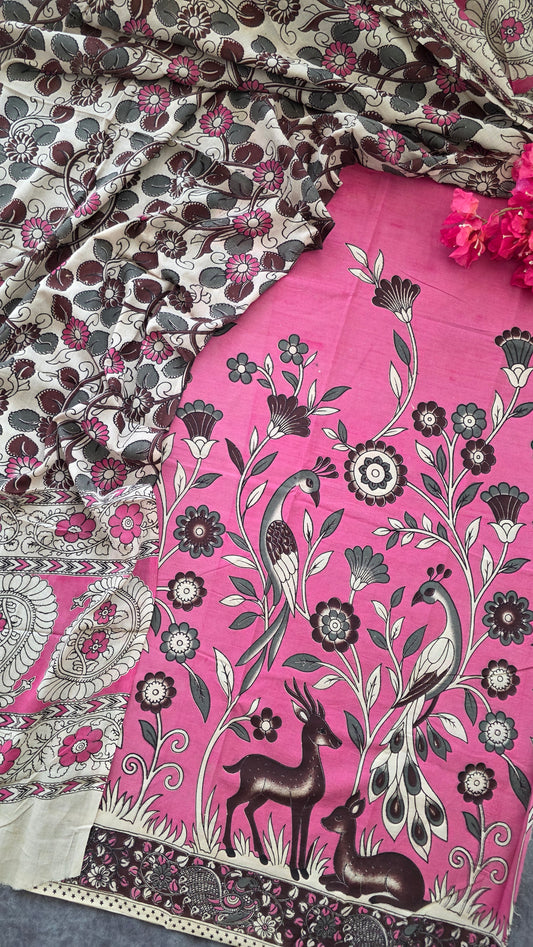 Authentic pure kalamkari cotton set- AK75
