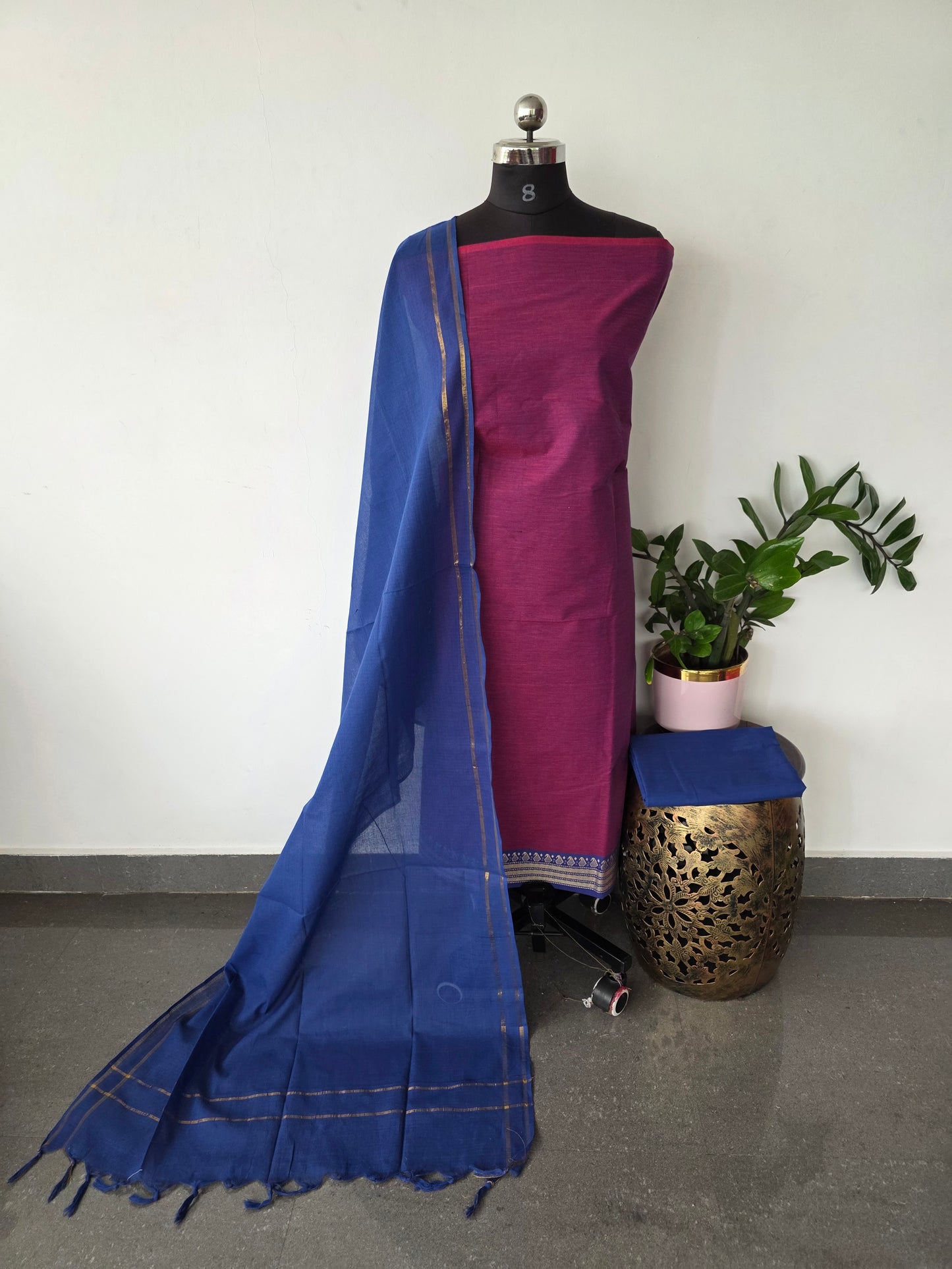 Pure south cotton with kanchi border set - HA58