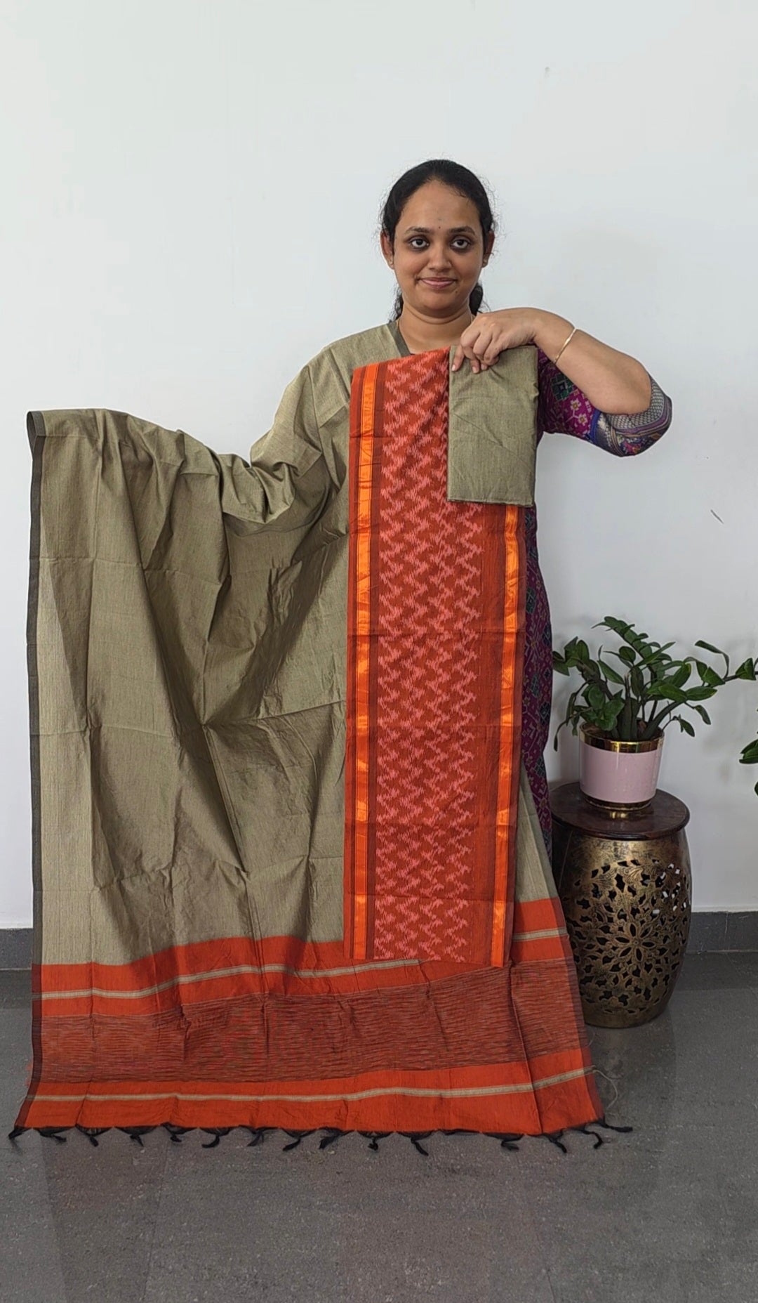 Pochampally sico set with ikkat damn - SD542
