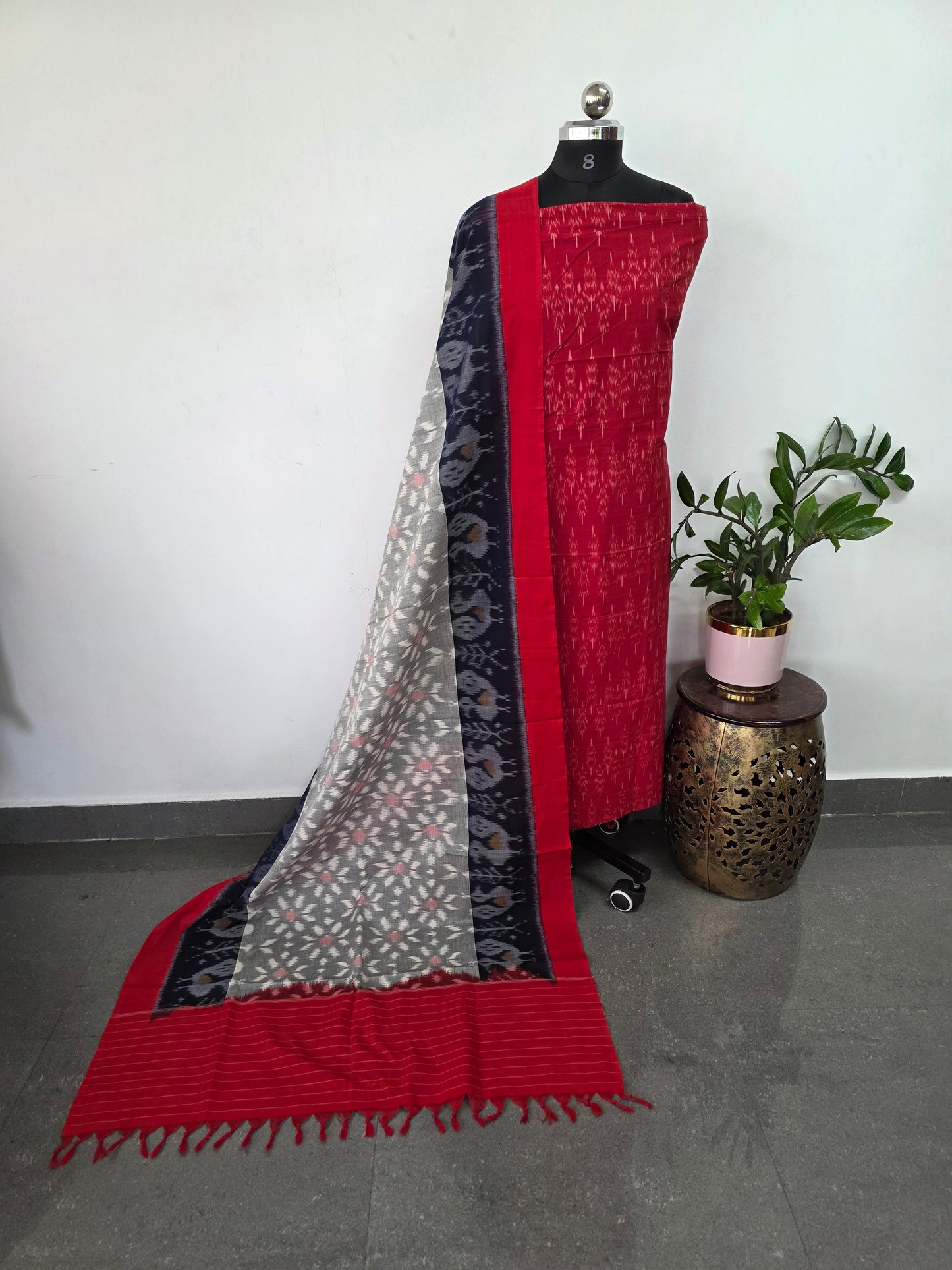 Handloom Mercerised ikkat cotton salwar set - KK195