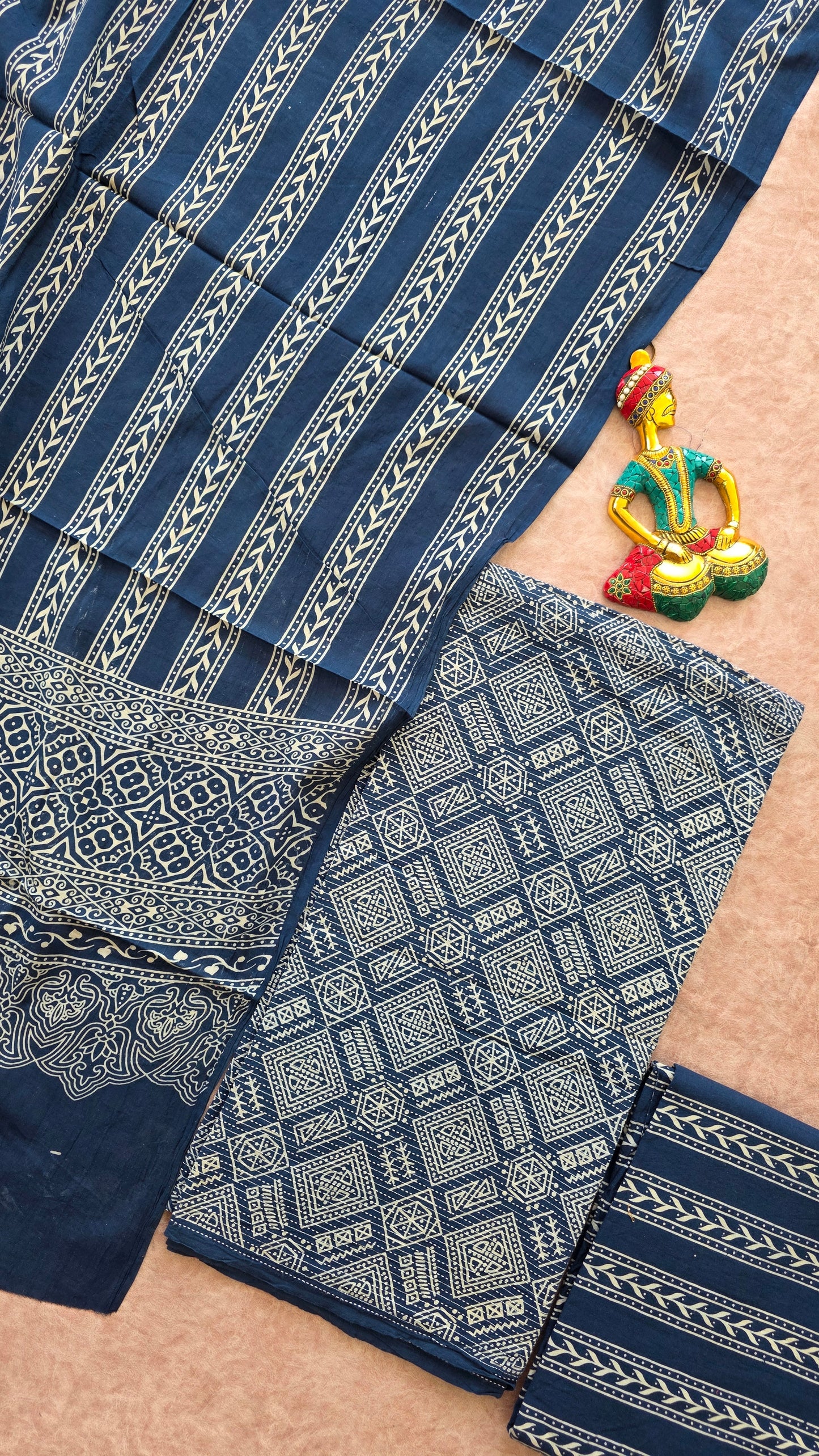 Heavy kantha Ajrakh cotton set - VC92