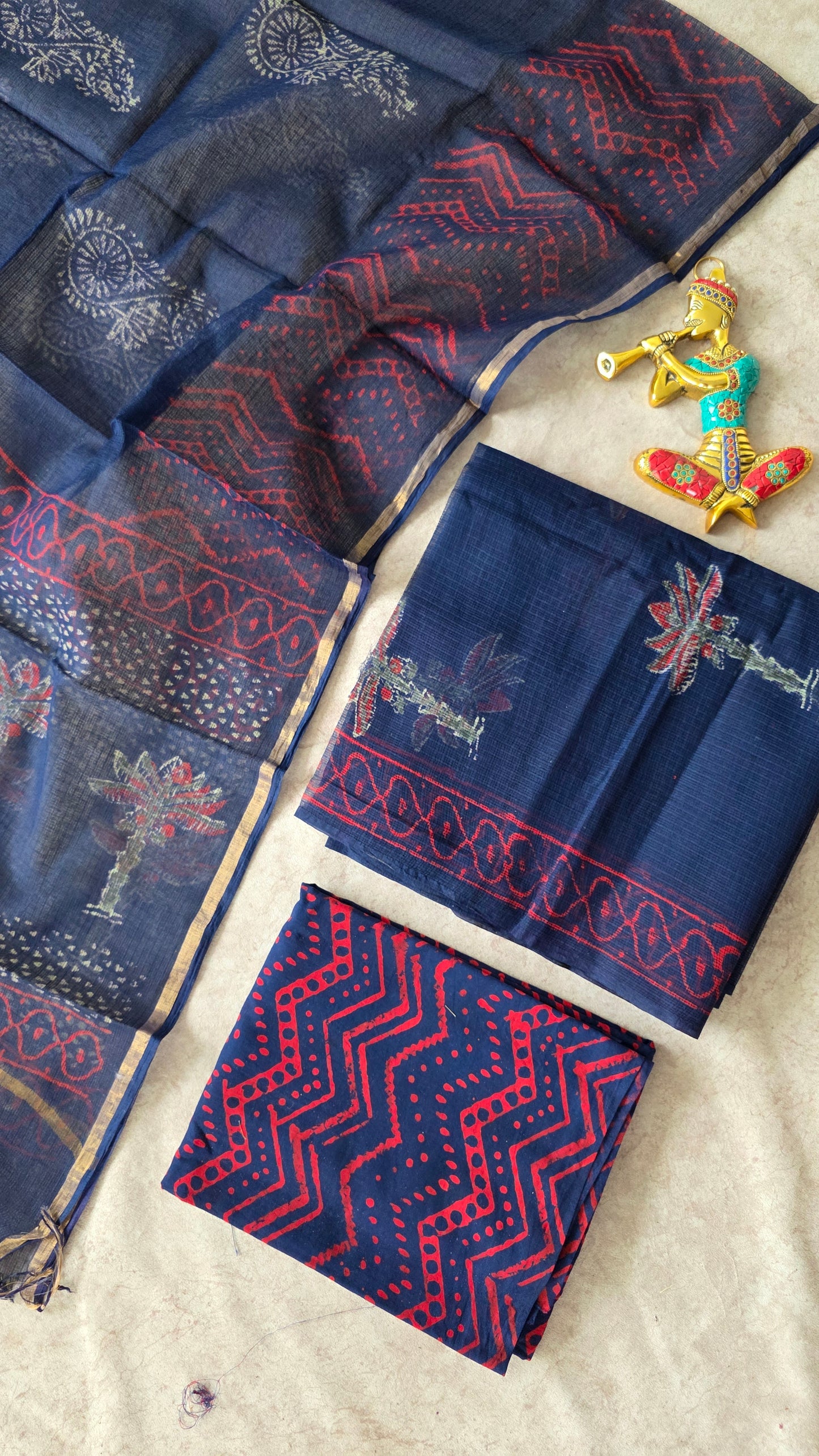 Handblock Jaipuri Kota doria set - JA733