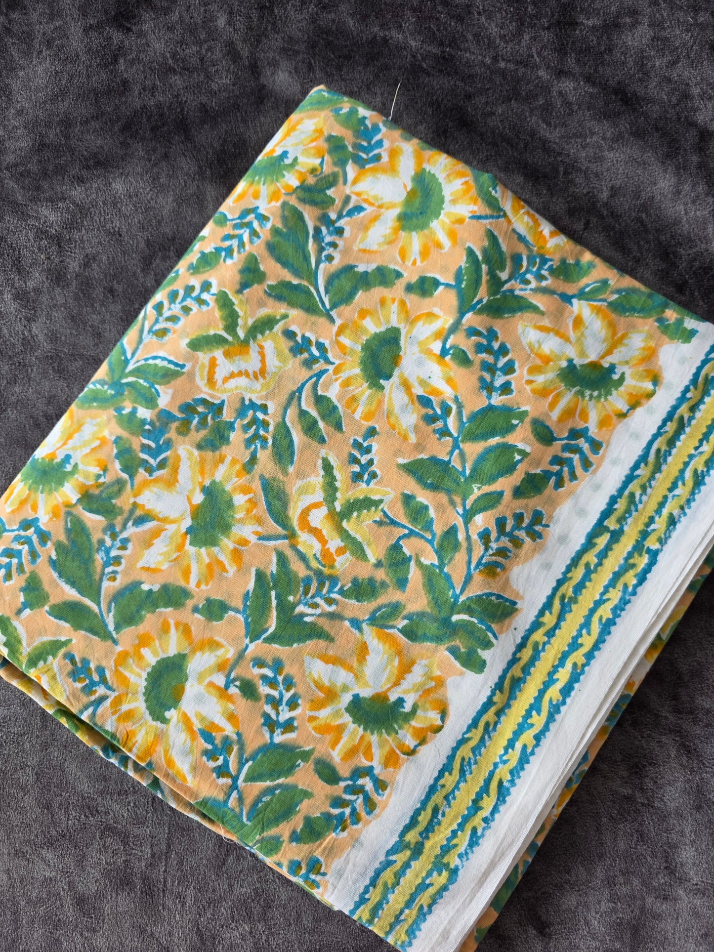 Jaipuri handblock cotton set - yellow