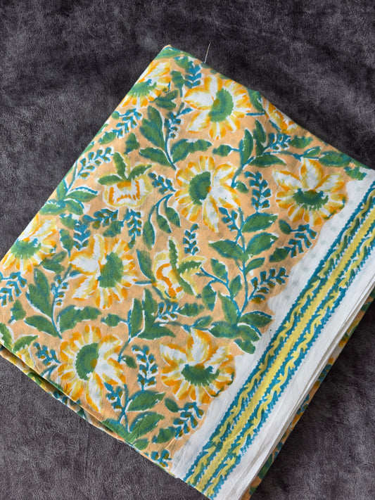 Jaipuri handblock cotton set - yellow