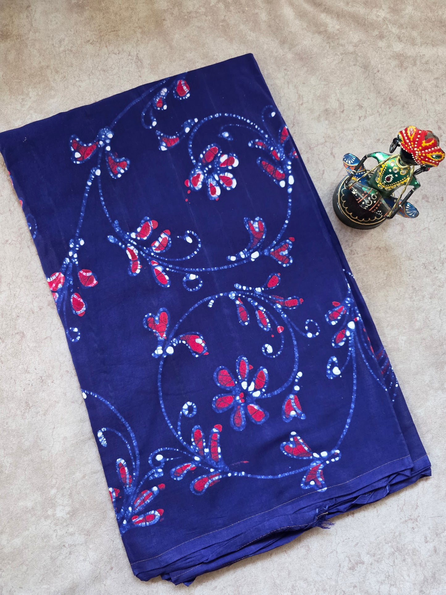 Pen art Batik bangalore silk running material -PAB6