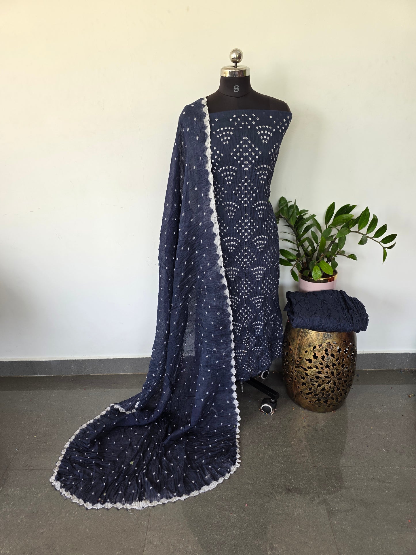 Handcrafted bandhani cotton set -B91