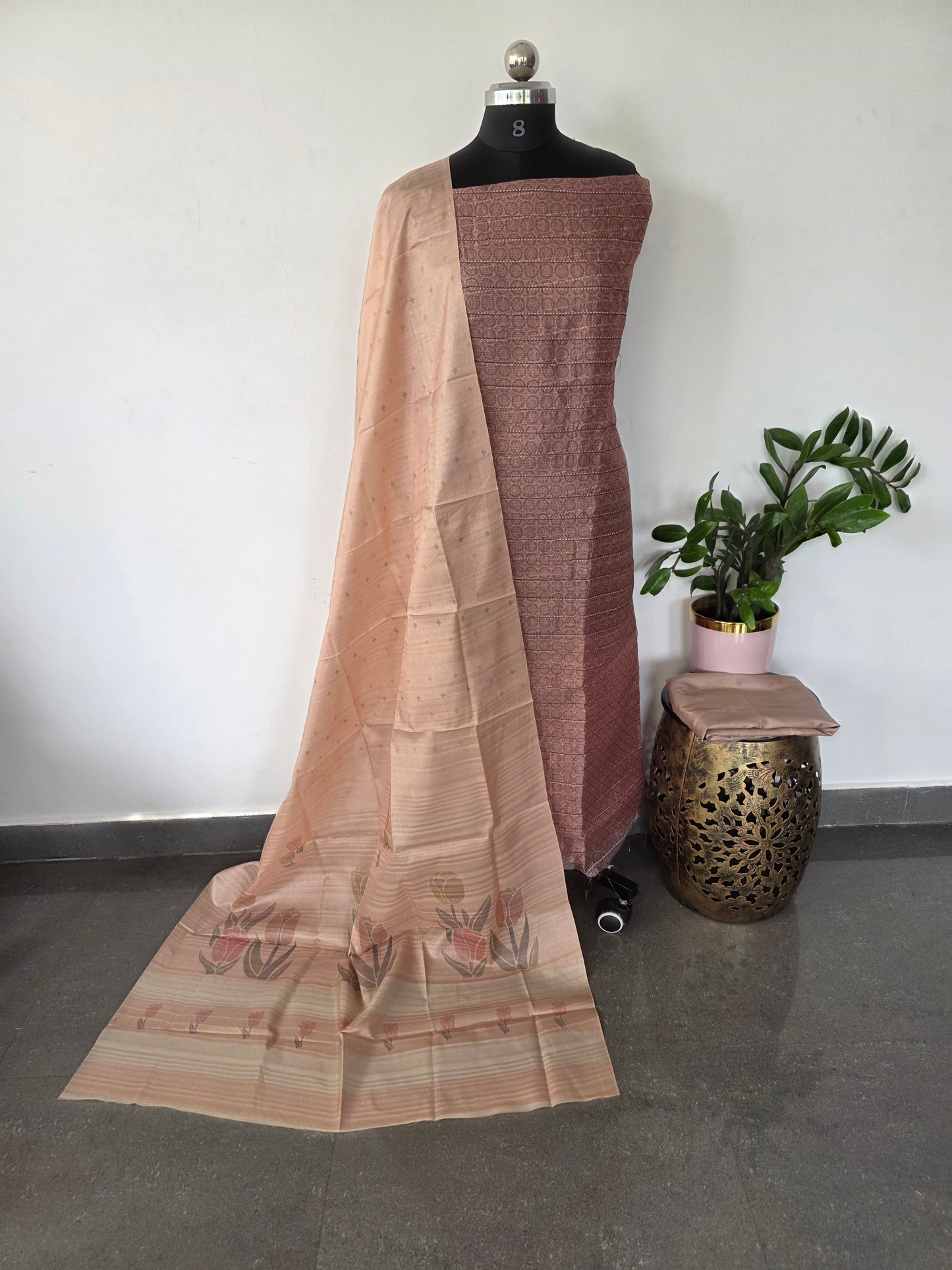 Fancy tussar silk set - CLA403