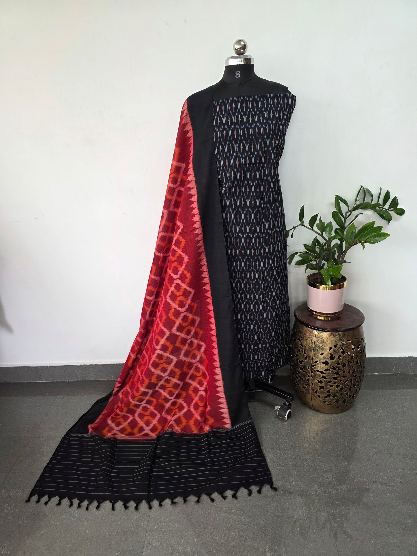 Handloom Mercerised ikkat cotton salwar set - KK205