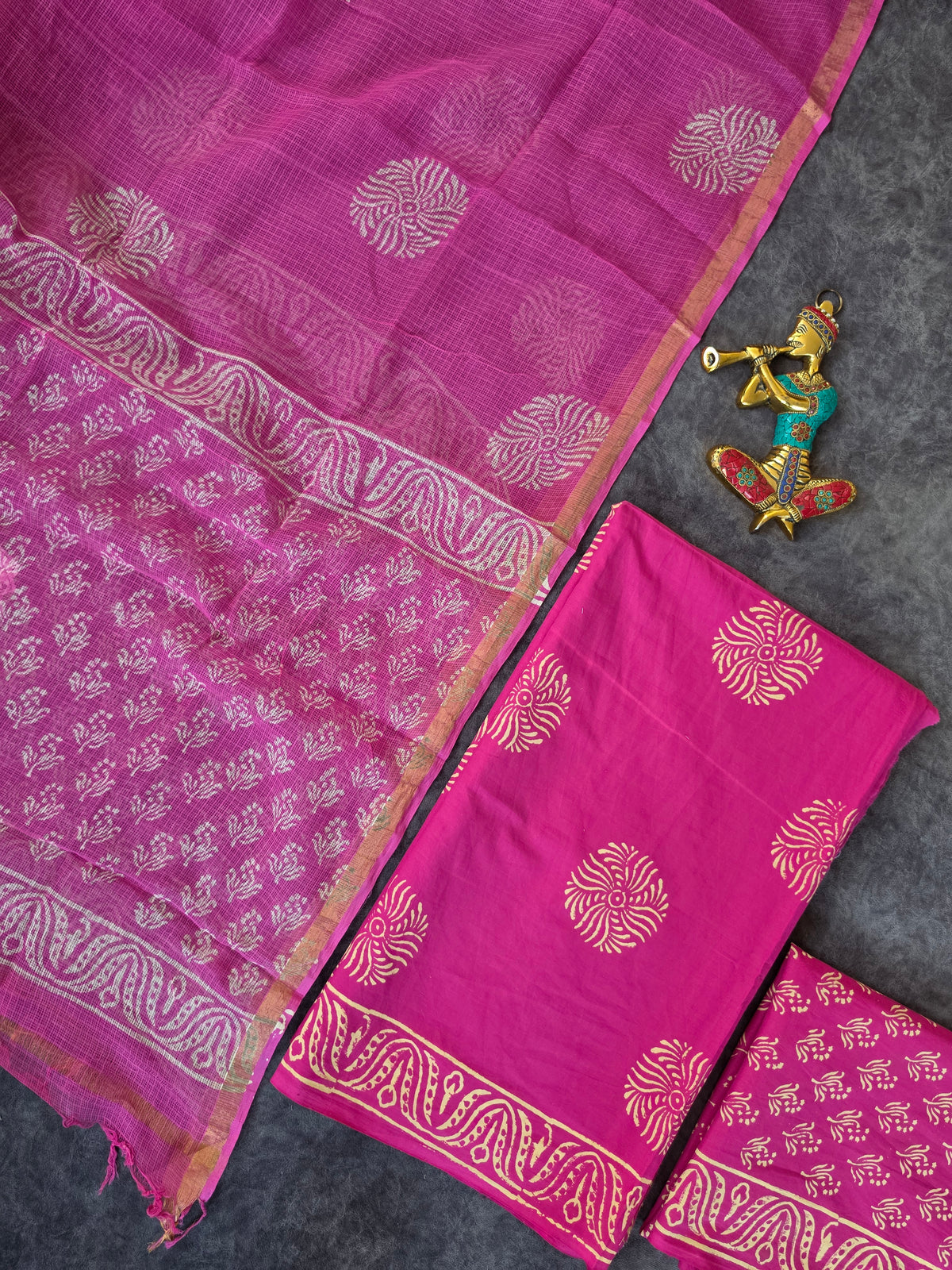 Handblock Jaipuri cotton with Kota duppatta - JA562