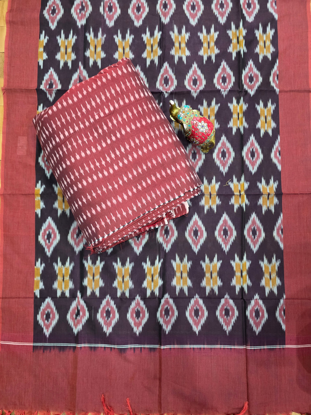 Handloom Mercerised ikkat cotton salwar set -WW623