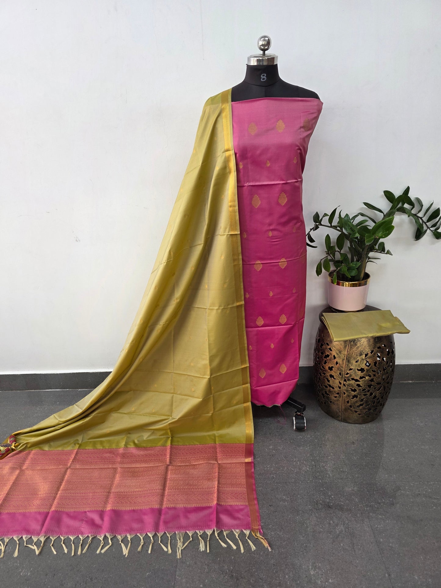 Kanchivaram semi softsilk salwar set - KS57
