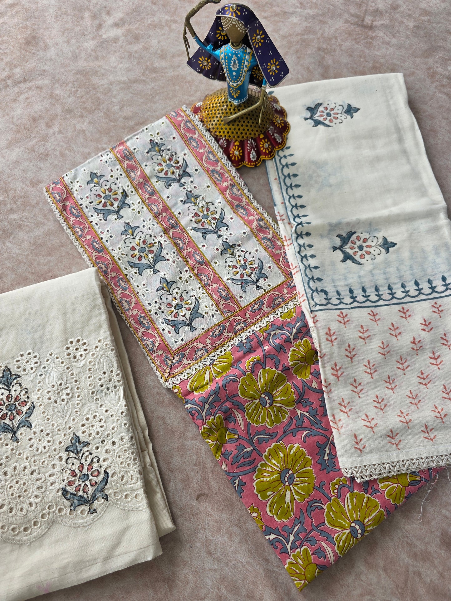 Jaipuri cotton set with hakoba bottom