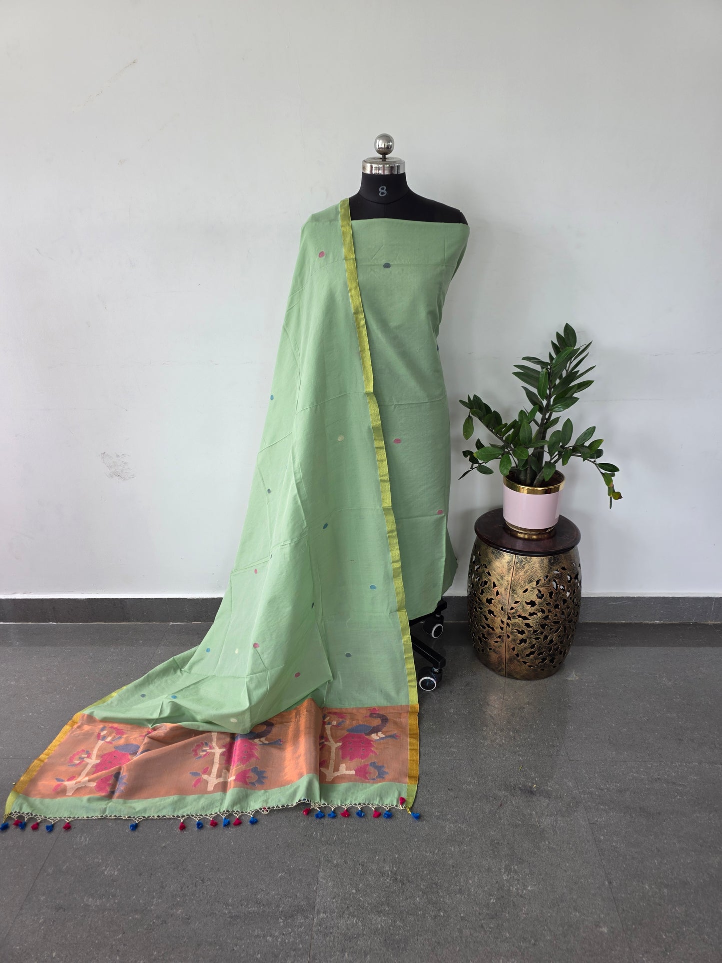 Premium muslin jamdhani set - MU7