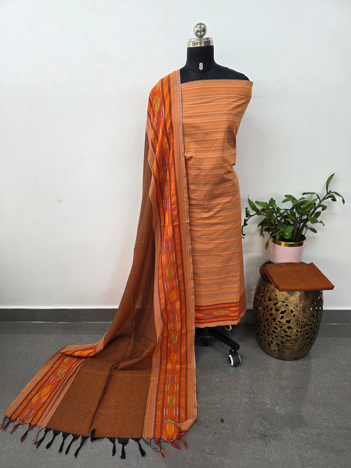 Pochampally border south cotton set - HA111