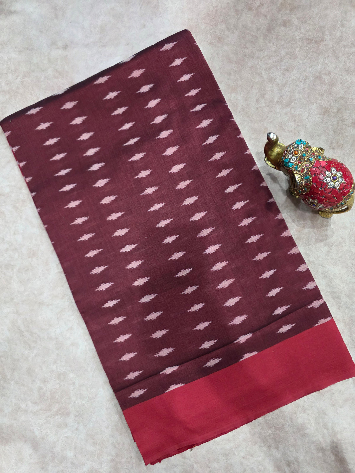 Mercerised warp ikkat saree - WW267