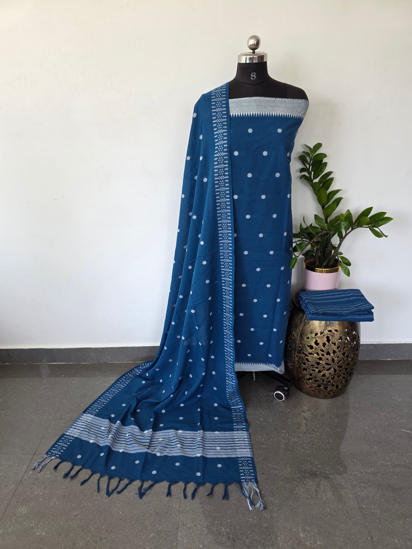 Pure jacquard butta south cotton set -HJ54