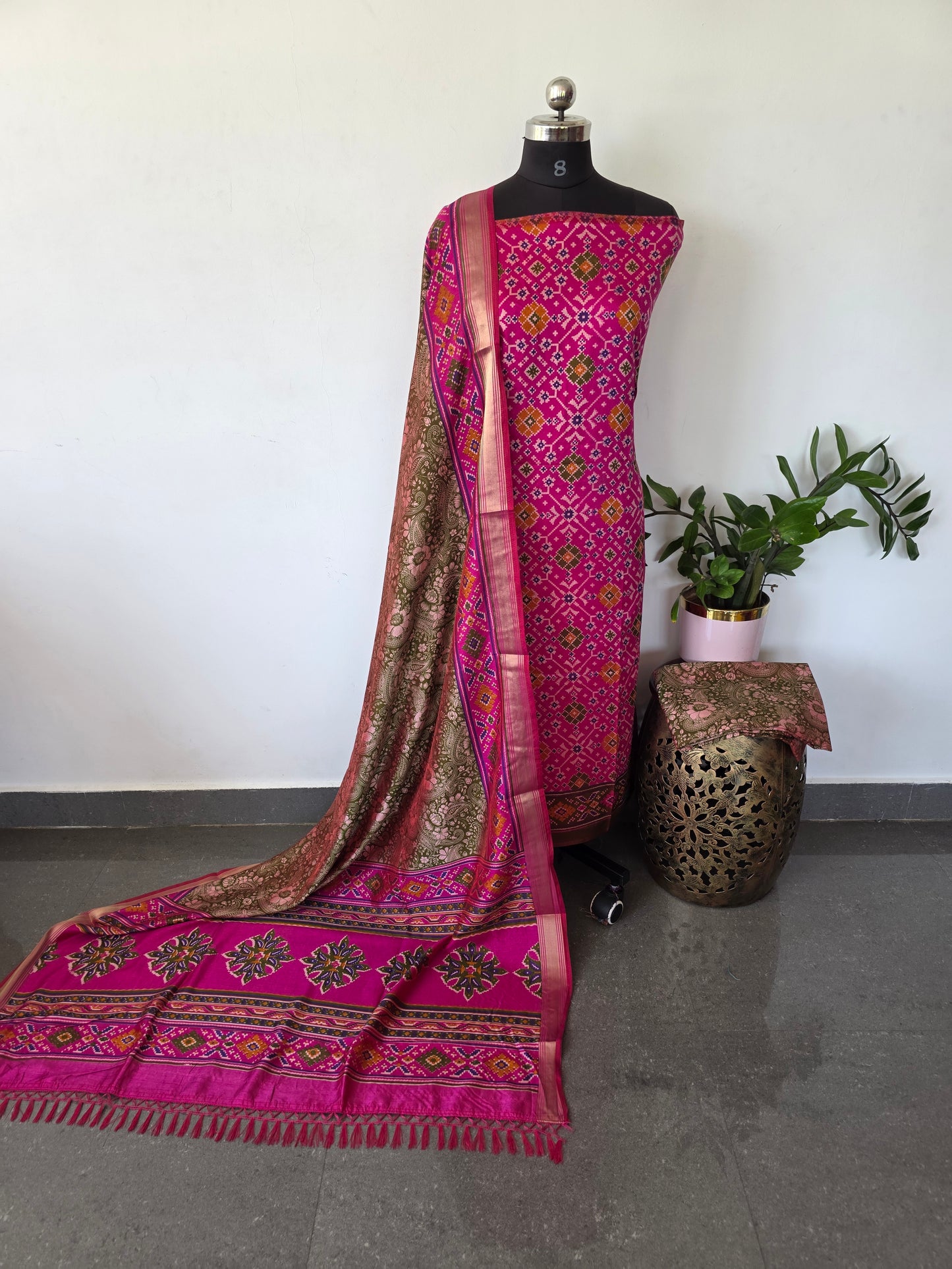 Premium semi Patola silk set - PK22